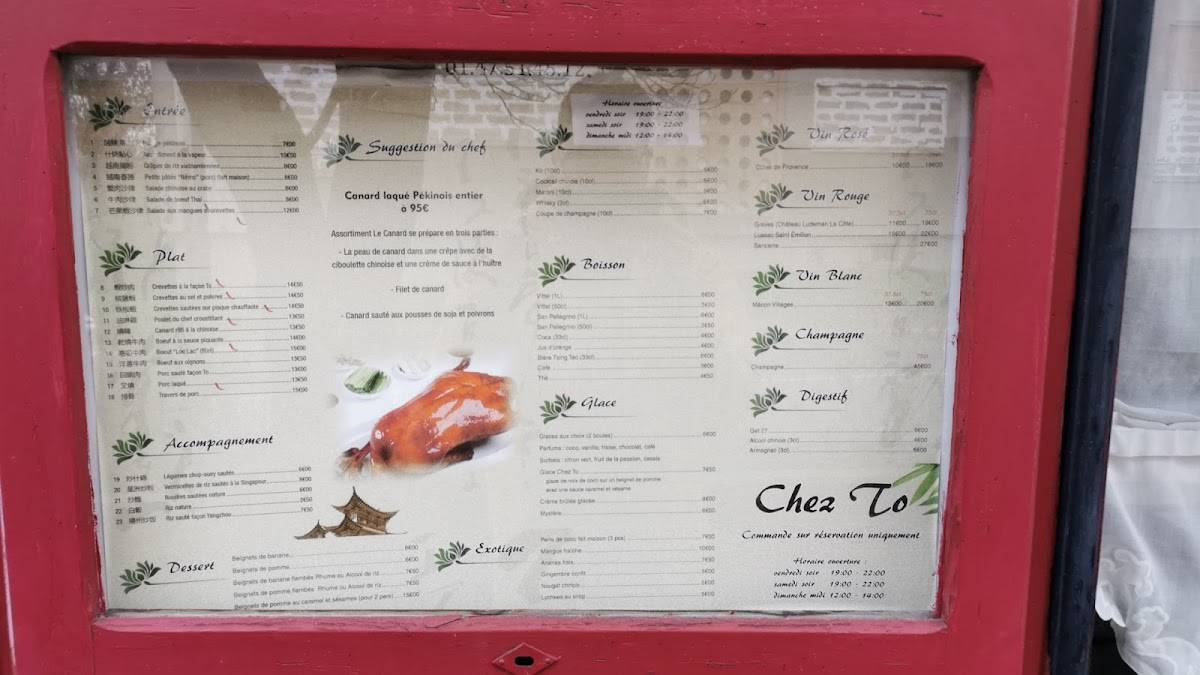 Menu de Chez To