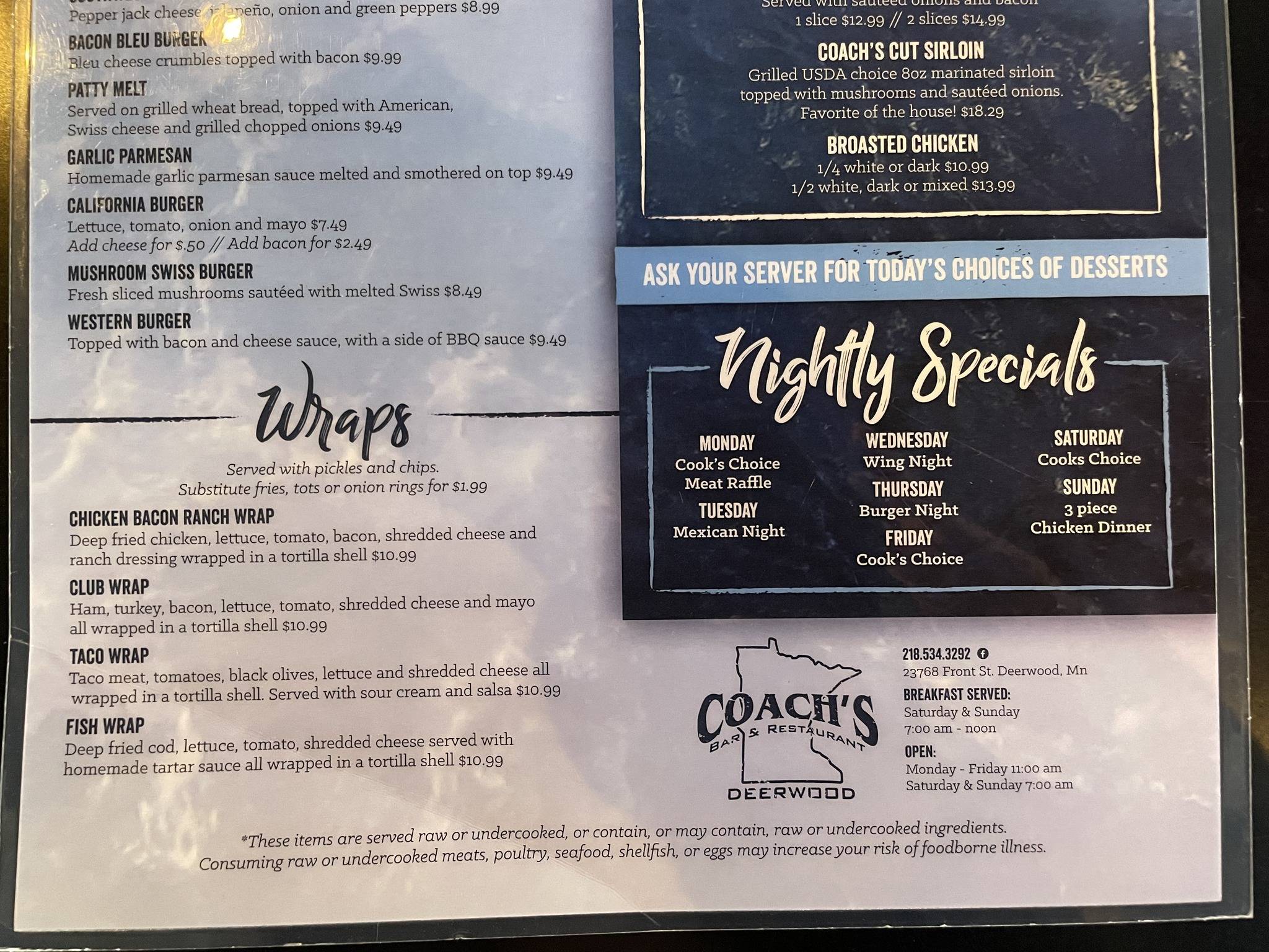 Explore the Coach's Corner Sports Pub Deerwood Menu: A Sports & Dining Experience