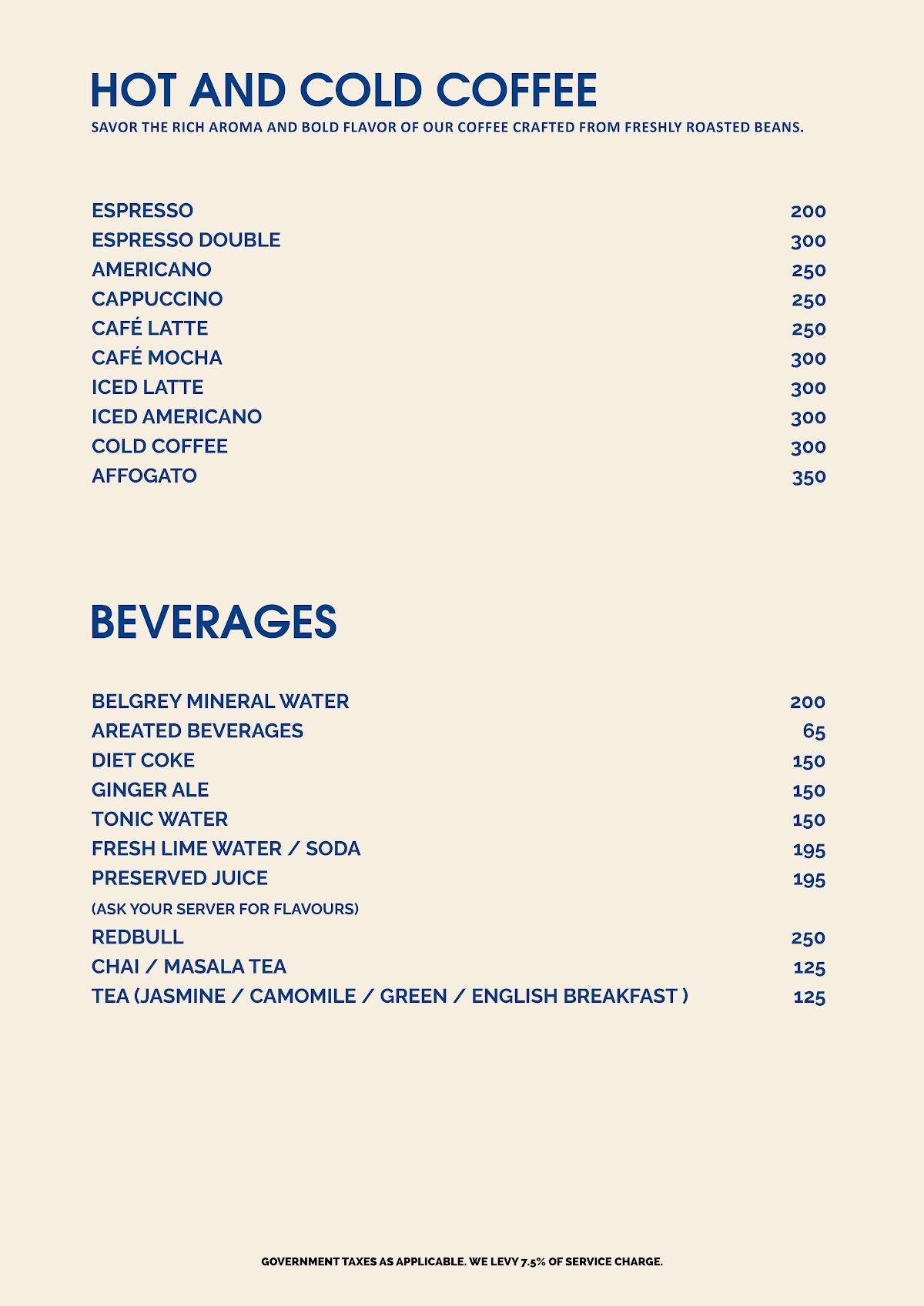 Colina Cafe & Bar menu