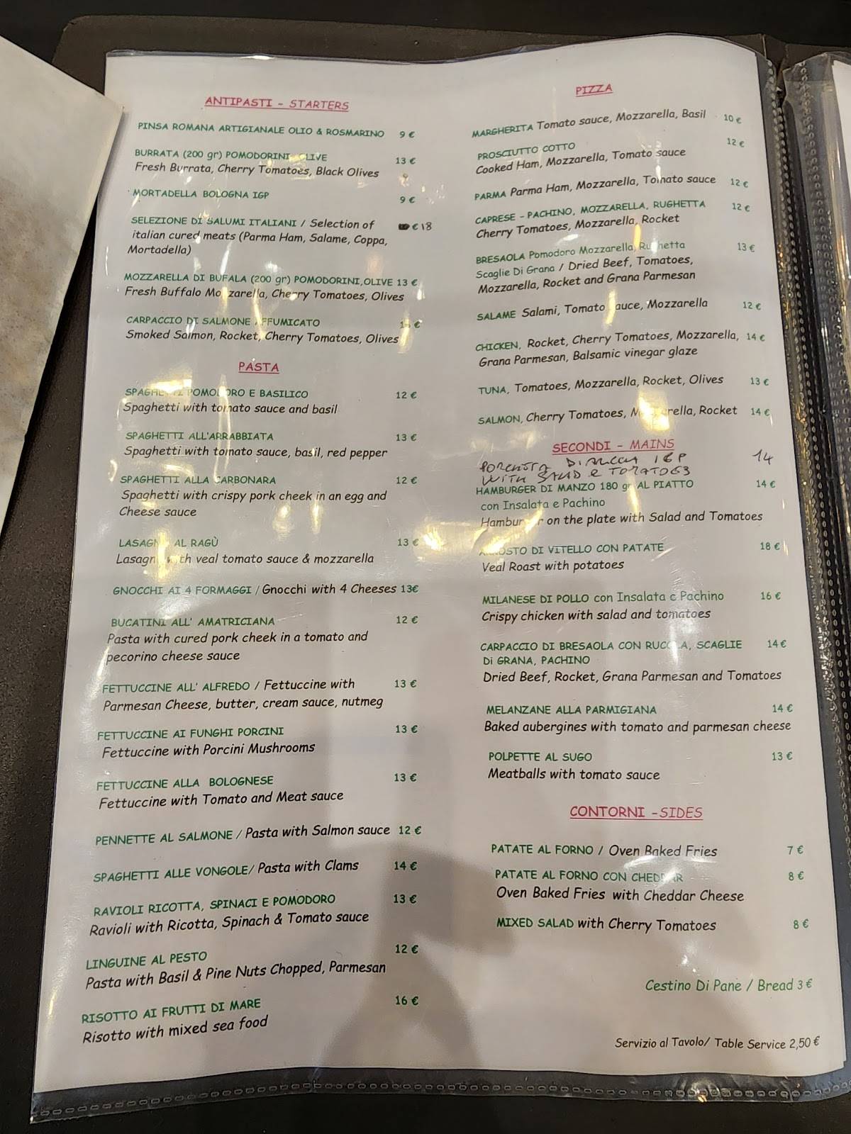 Menu de Colonna Cafè & Restaurant