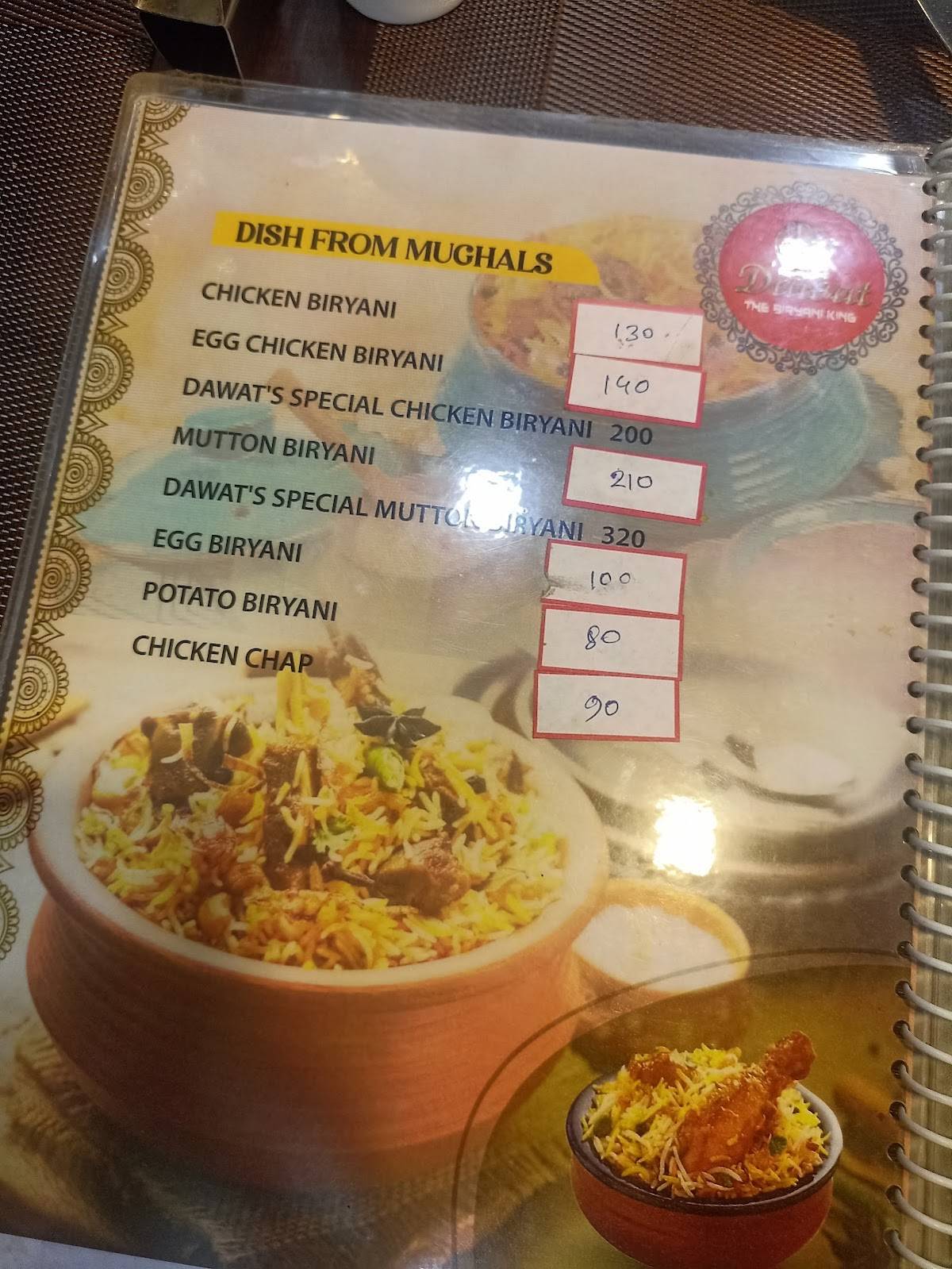 DAWAT - THE BIRYANI KING menu