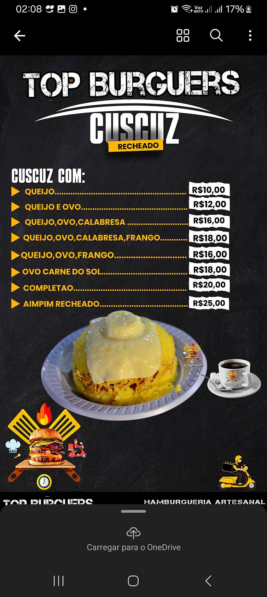 DINASTIA TOP BURGUERS cardápio