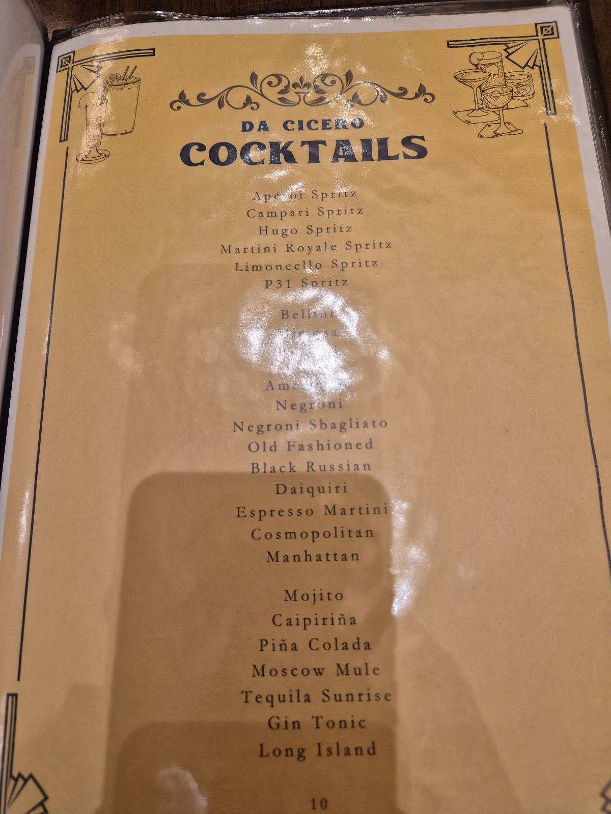 Menu di da Cicero 