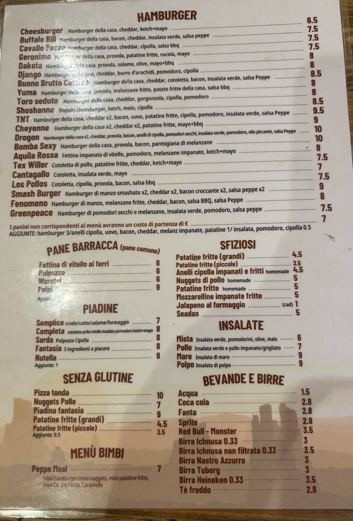 Menu di Da Peppe Burgers & Pizza 