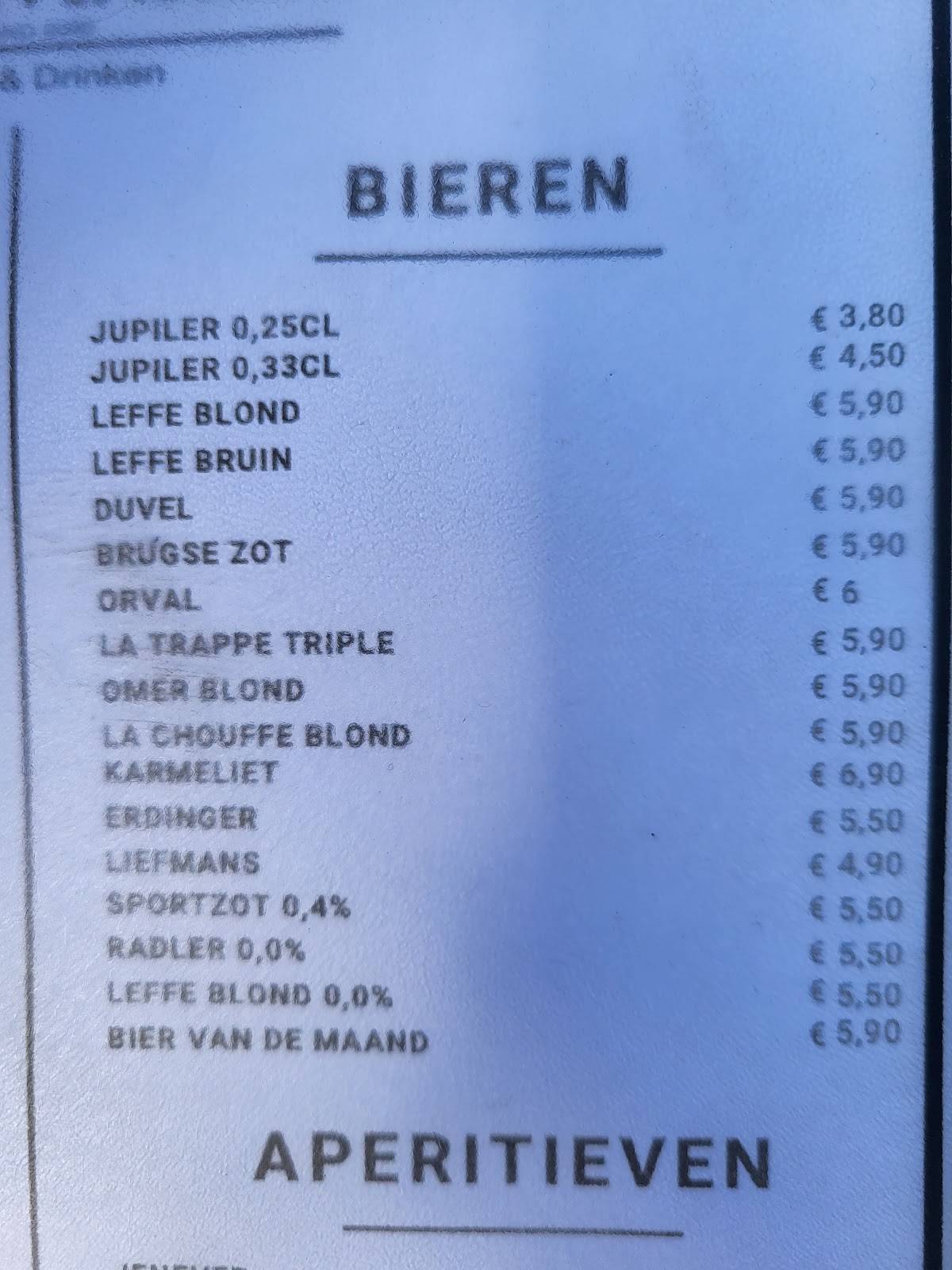 Menu de Restaurant De Parlevinker