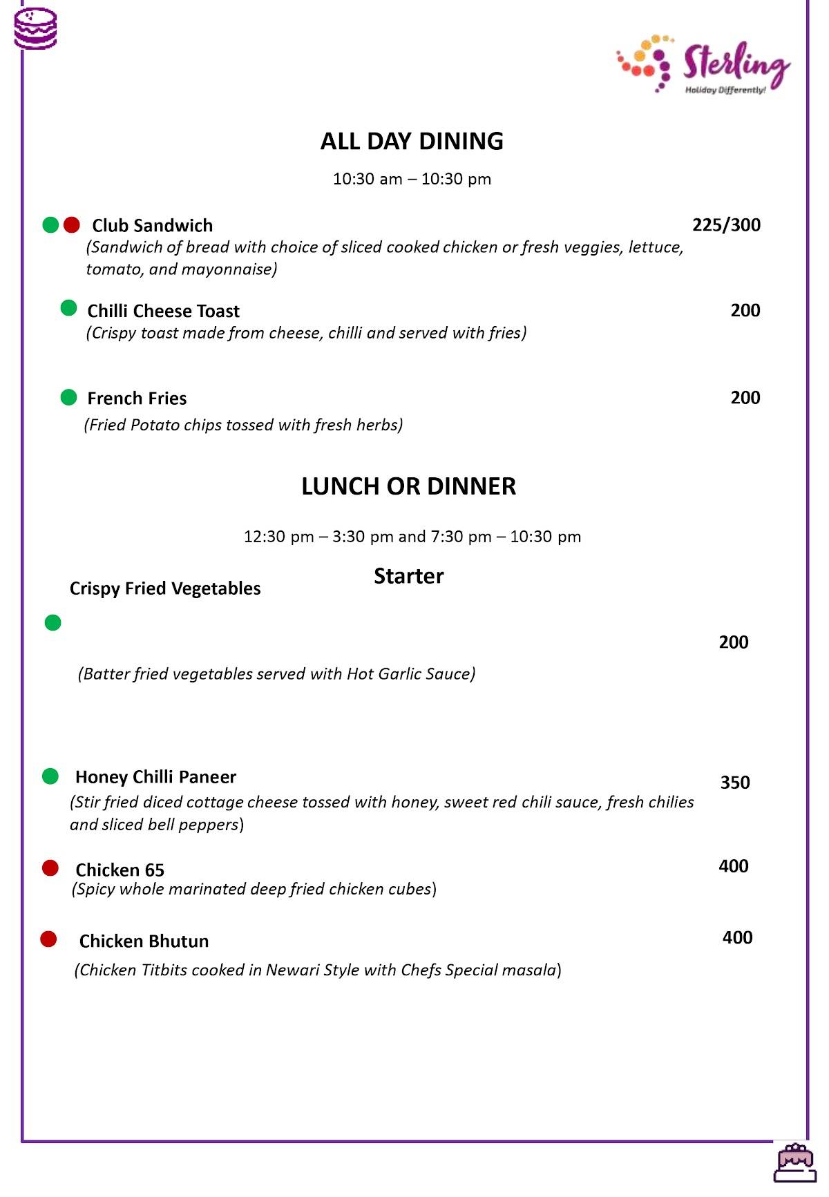 Delicaci menu