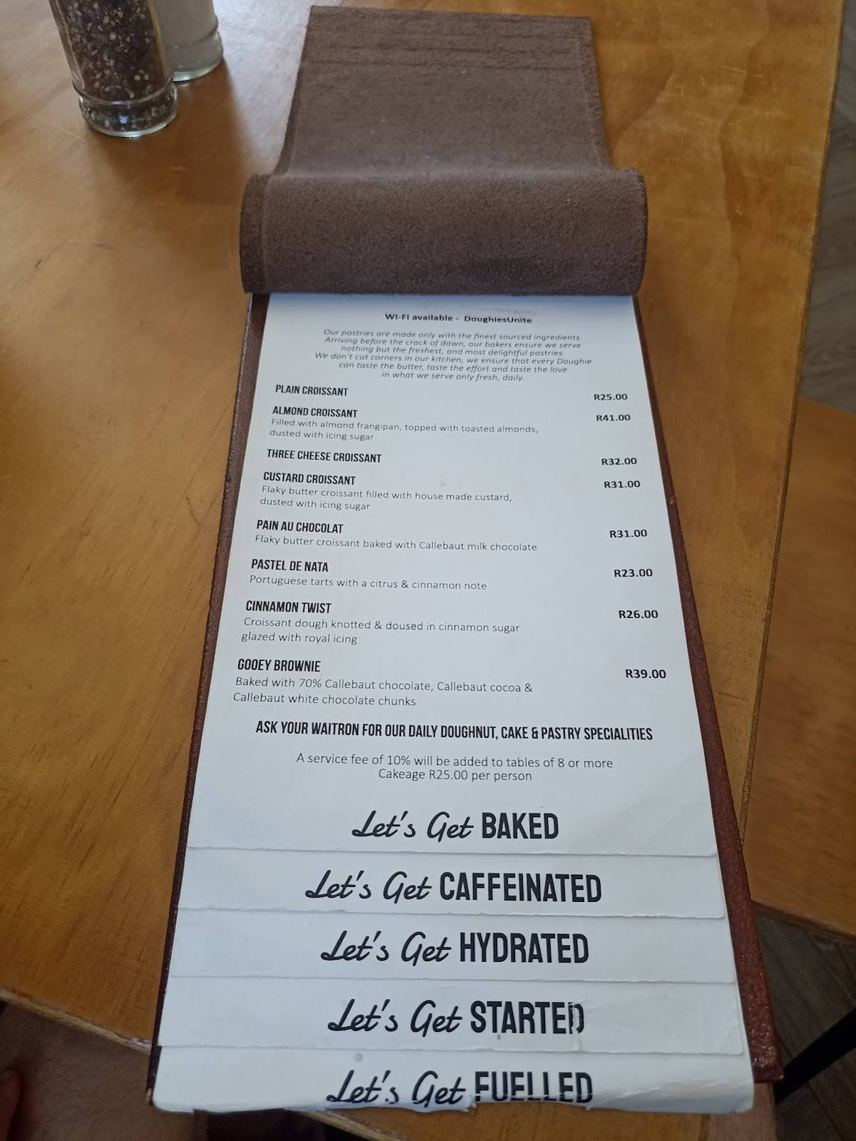 Menu at Dough Girl restaurant, Berea