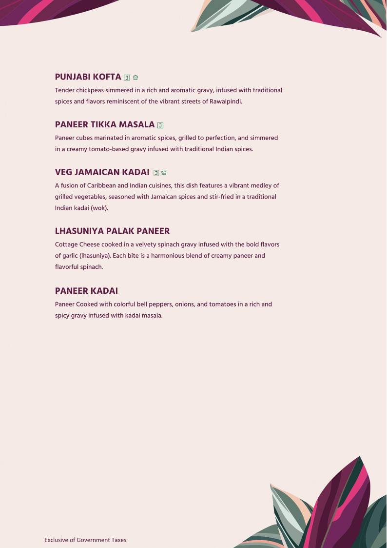 Earth Houz - Pure Vegetarian menu