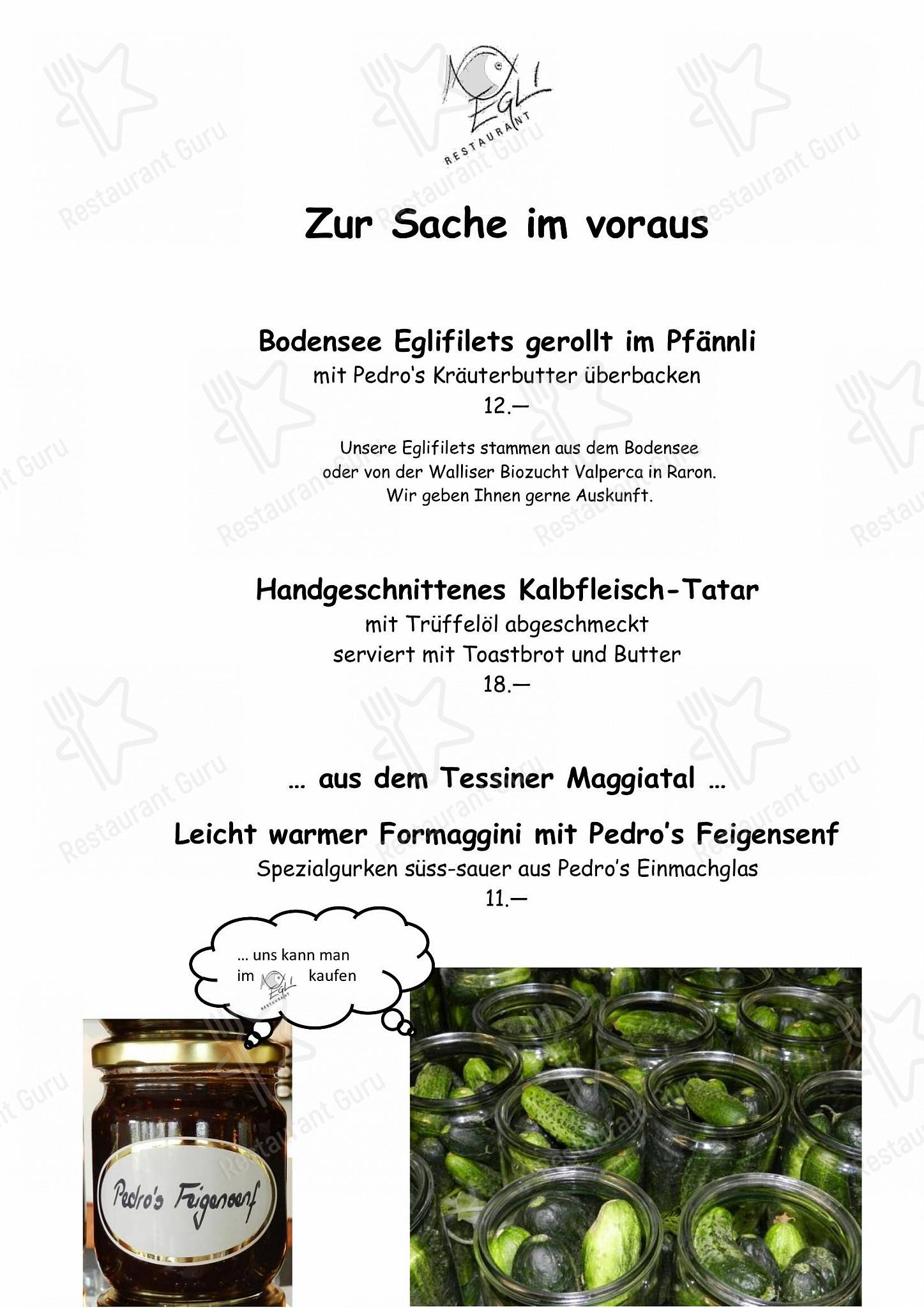 Restaurant Egli in Gossau - Boronia Catering Menu Pack