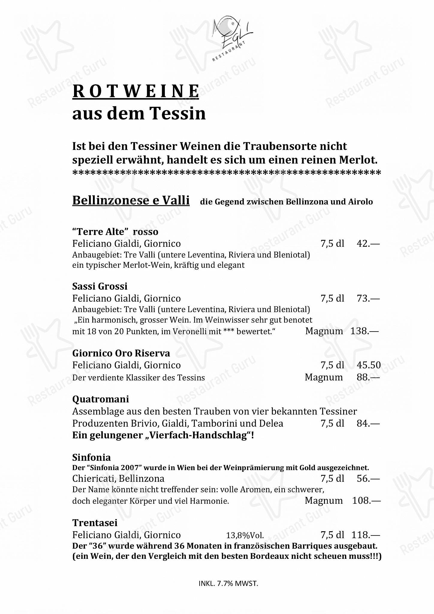 Menu di Restaurant Egli - Boronia Catering Menu Pack