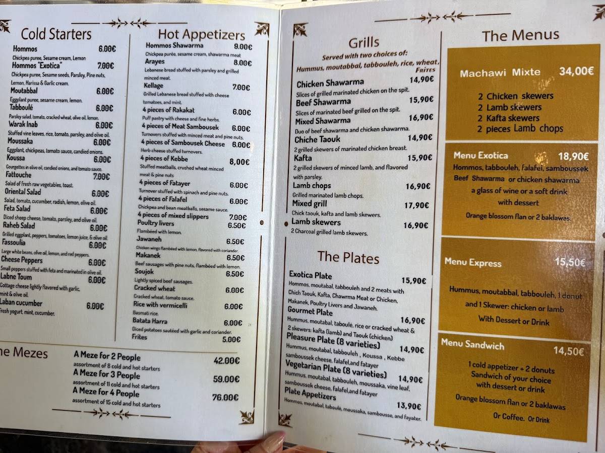 Menu de Exotica