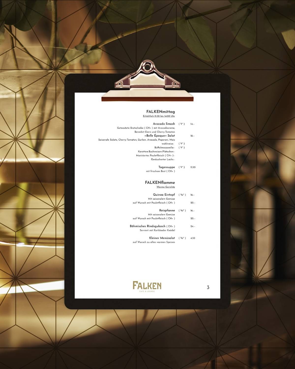 Menu di Falken Thun 