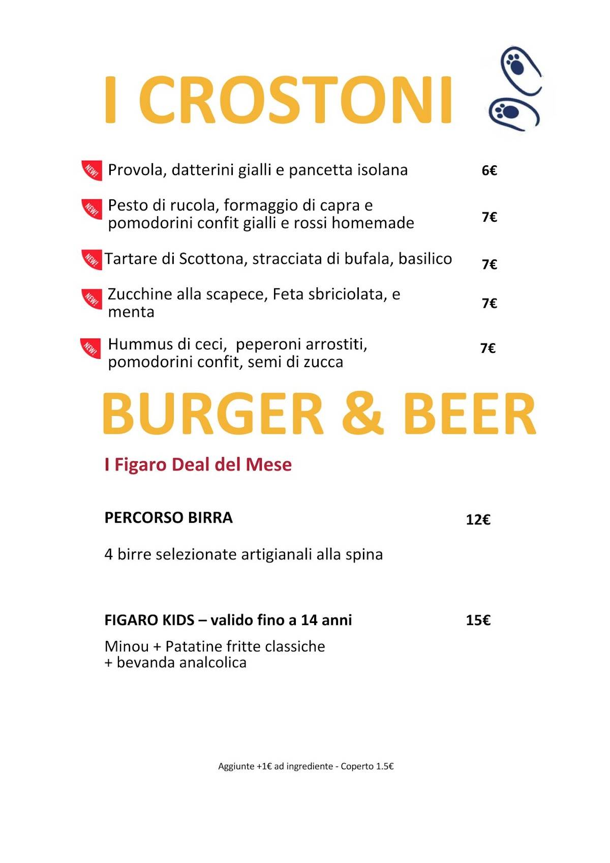 Menu di Figaro burger house 