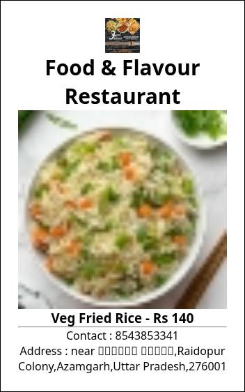 Food & Flavour Restaurant menu