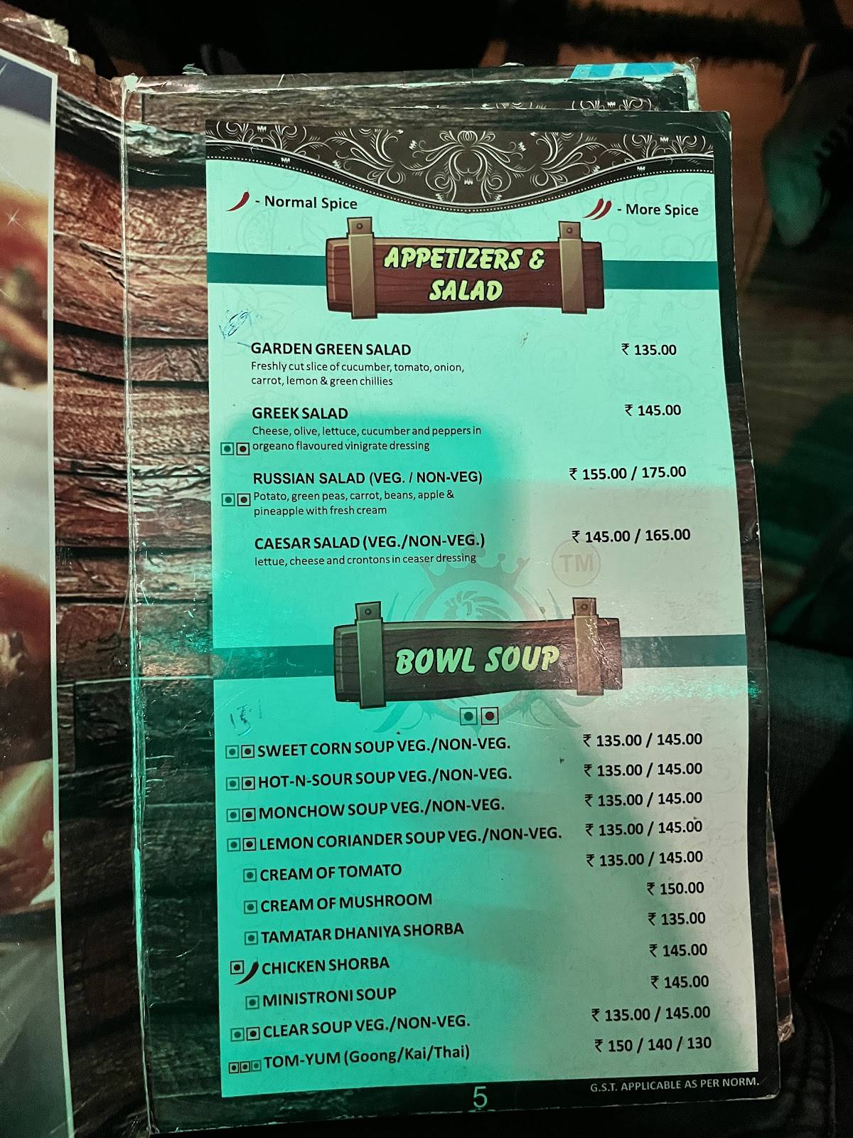 Foresto Paradise menu