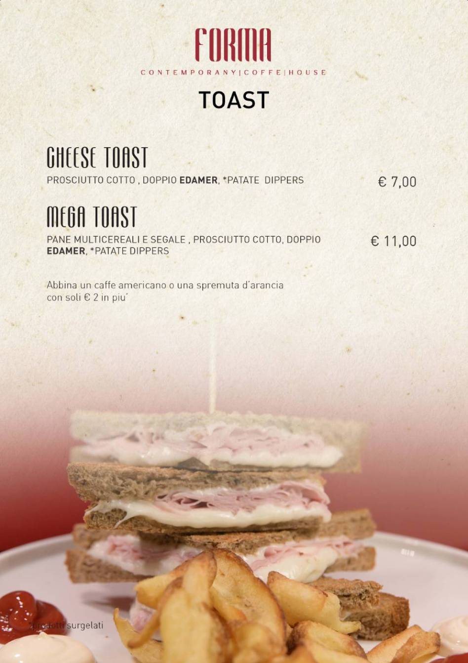 Menu di FORMA - Bakery, Pizzeria, Aperitivi 