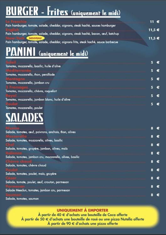 Menu de France Pizza