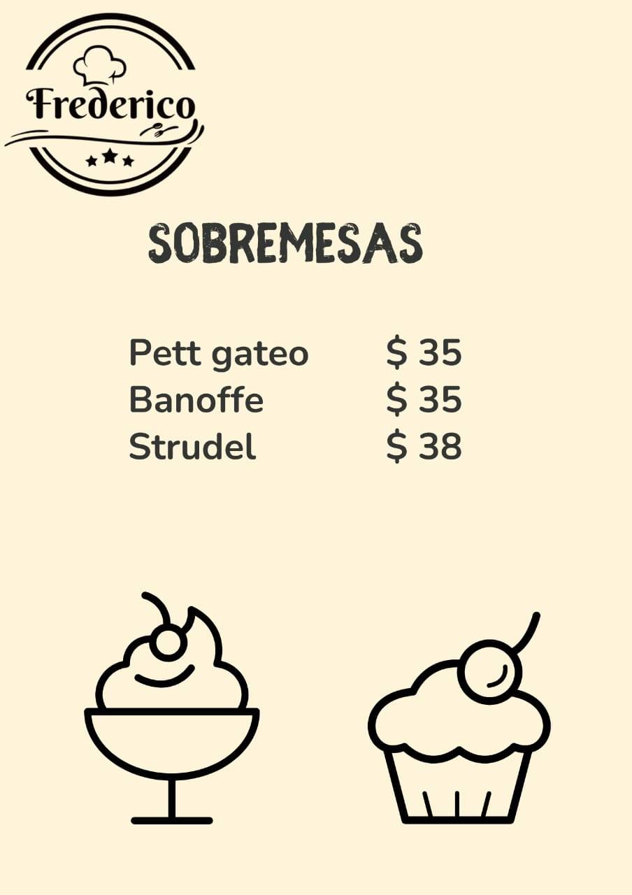 Frederico restaurante cardápio