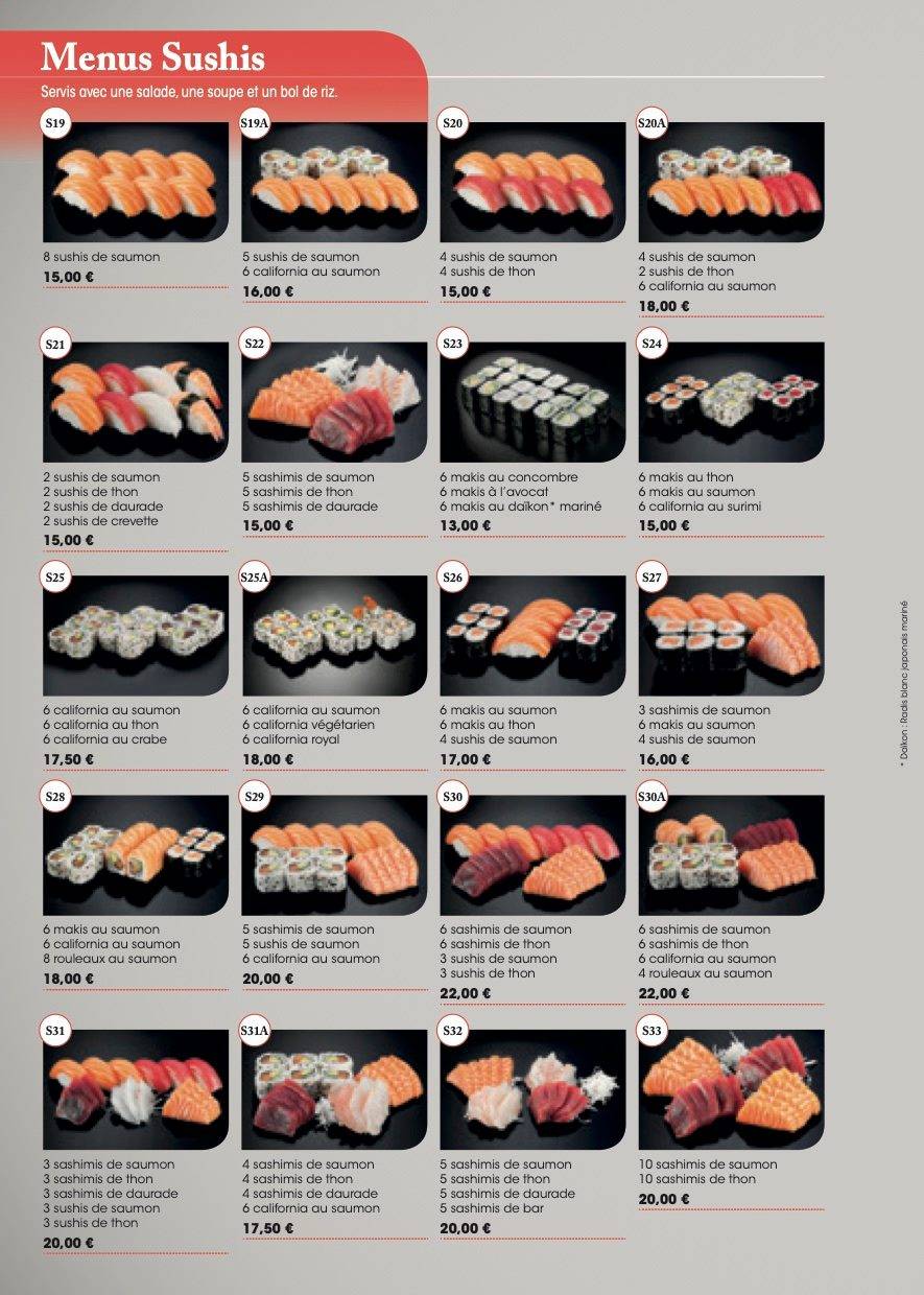 Menu de Fujiya Sushi I Buffet à volonté