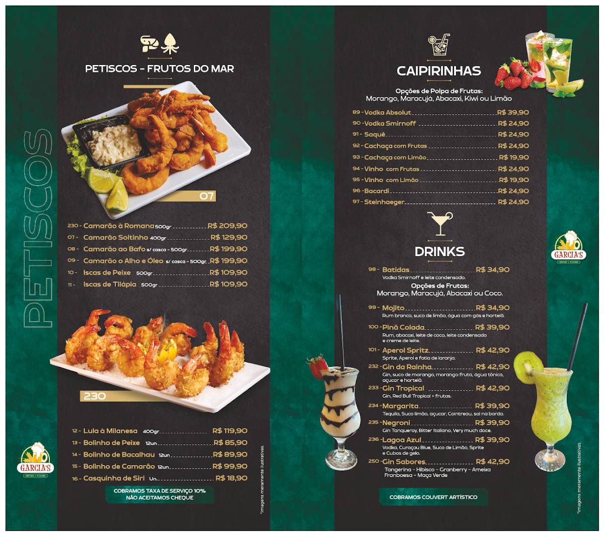 Garcia's Chopperia e Petiscaria cardápio