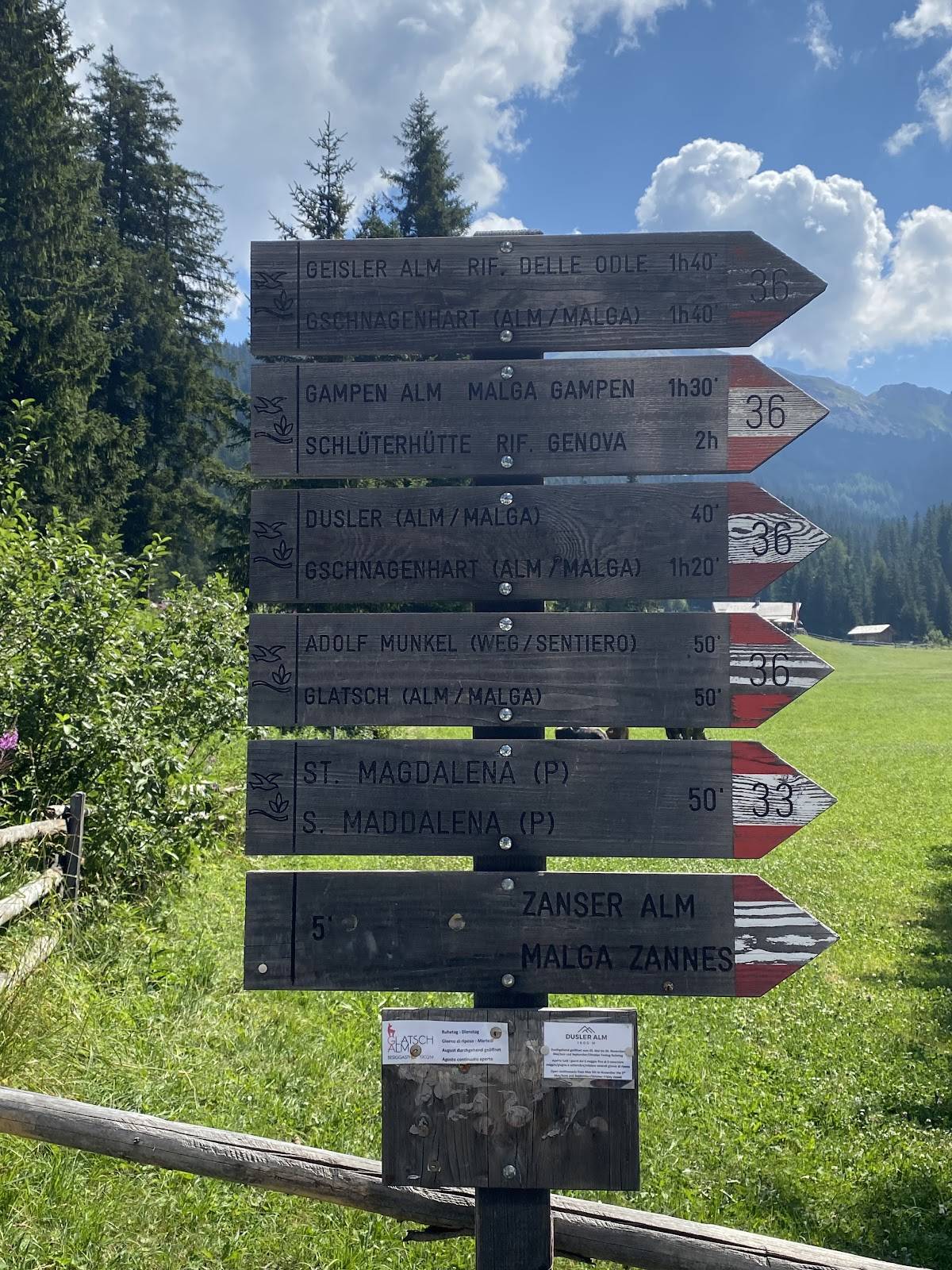 Menu di Rifugio Odle - Geisleralm 