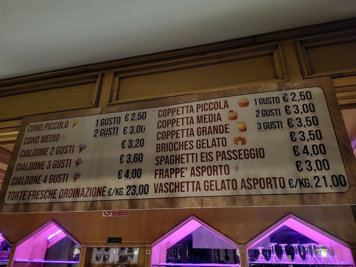 Menu di Pasticceria Gelateria Biancaneve e i sette nani 