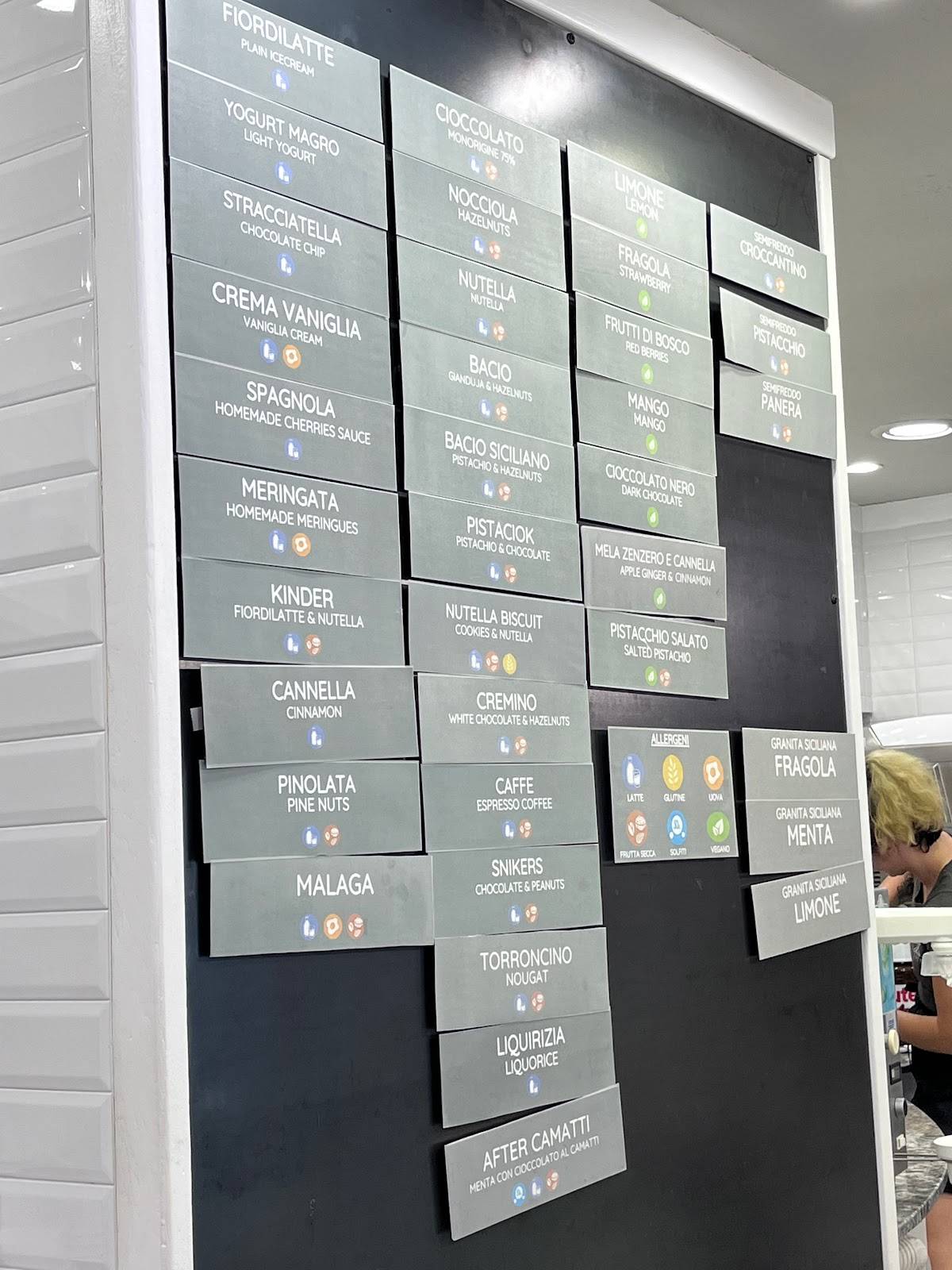 Menu di Gelateria K2 Sestri Levante 