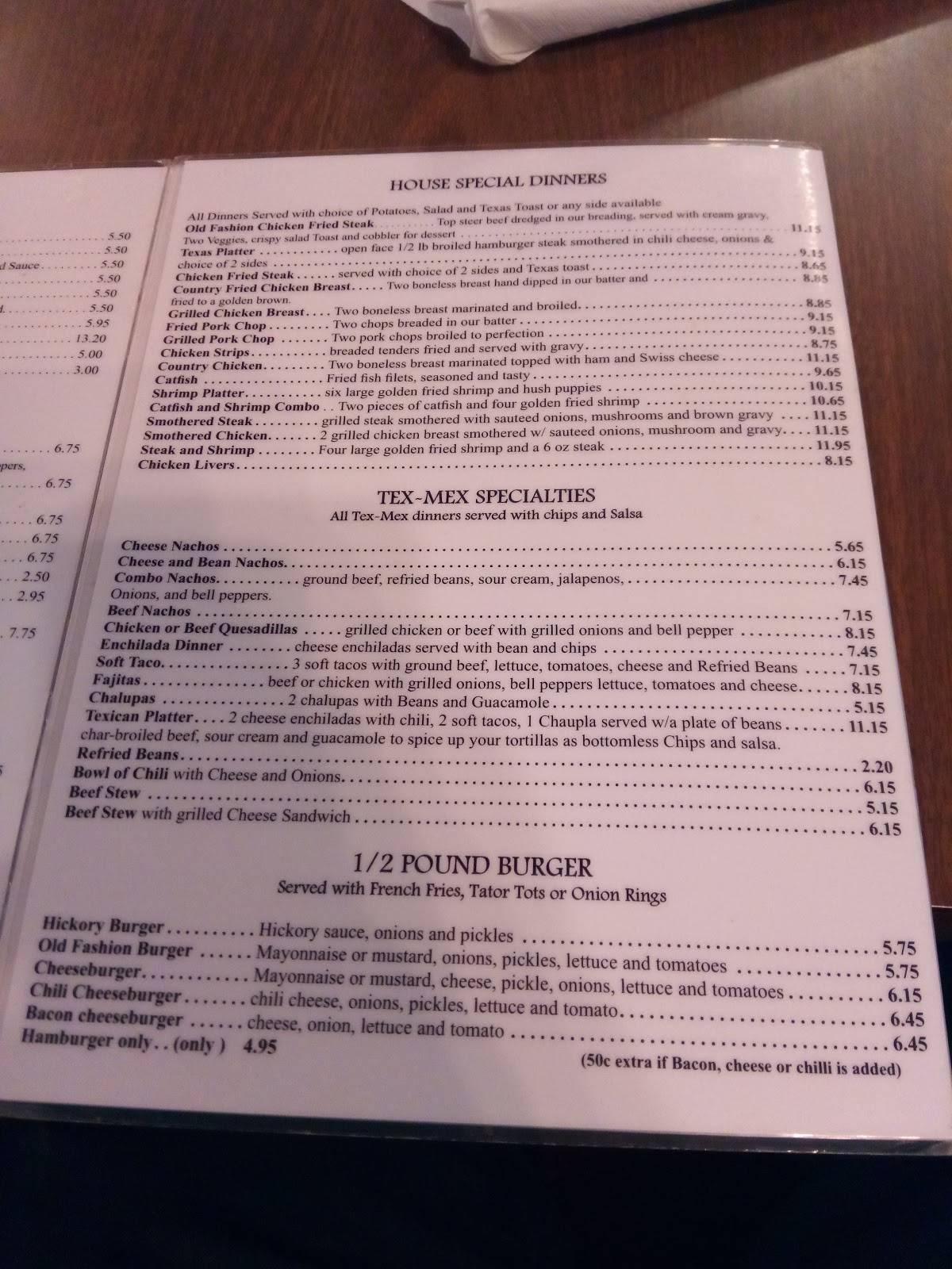 Menu at Goldmine restaurant, Garland, S First St