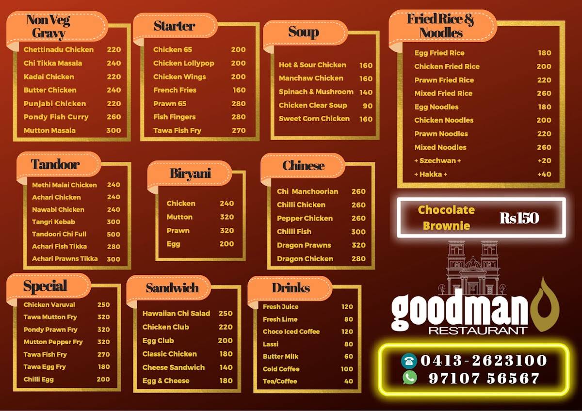Goodman Pondy menu