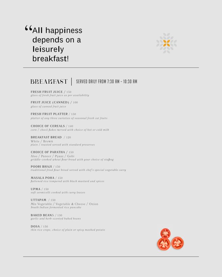 Grains Pure Veg by Udaan Pine Crest, Pelling menu