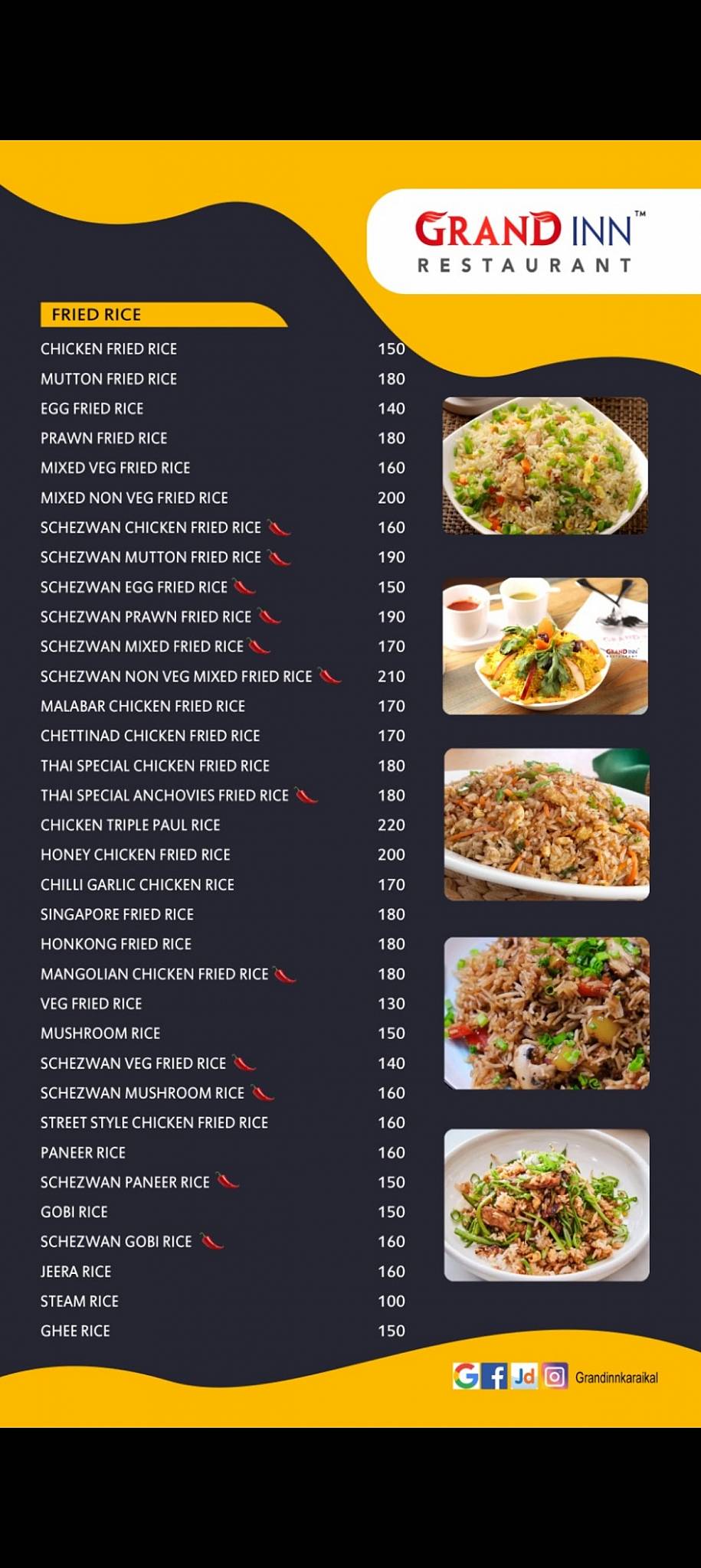 Grand inn Restaurant menu