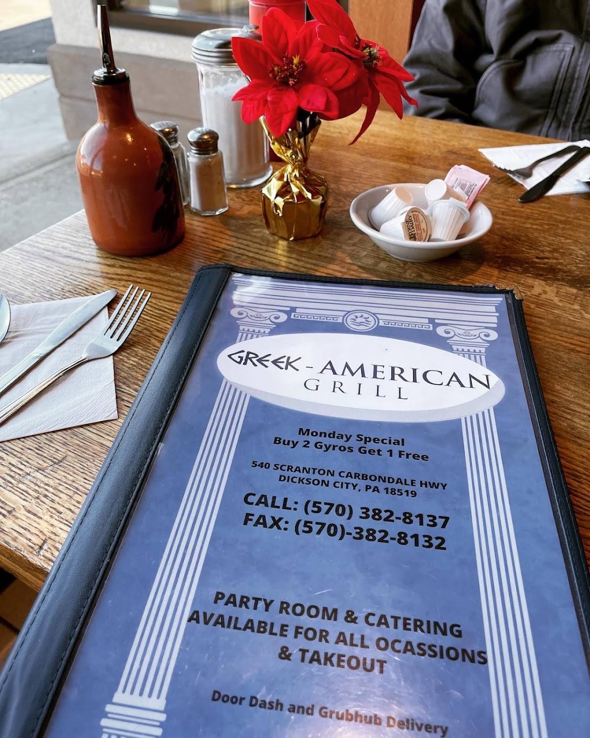 Menu at Greek American Grill restaurant, Dickson City