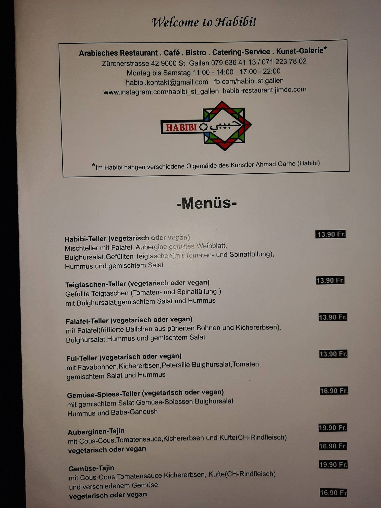 Menu di Habibi 