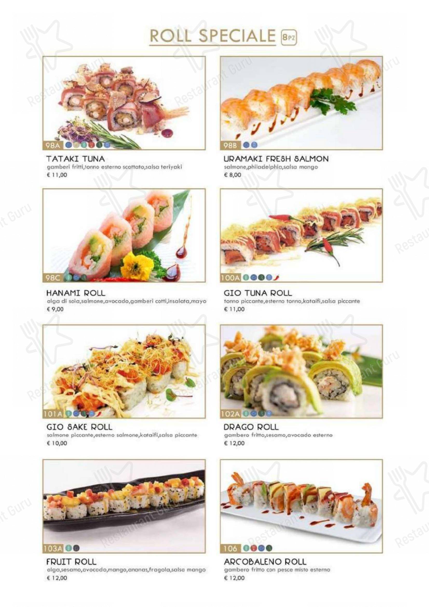 菜单 per Hanami Asian Fusion ristorante