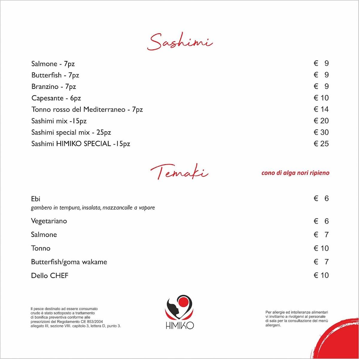 Menu di Himiko 