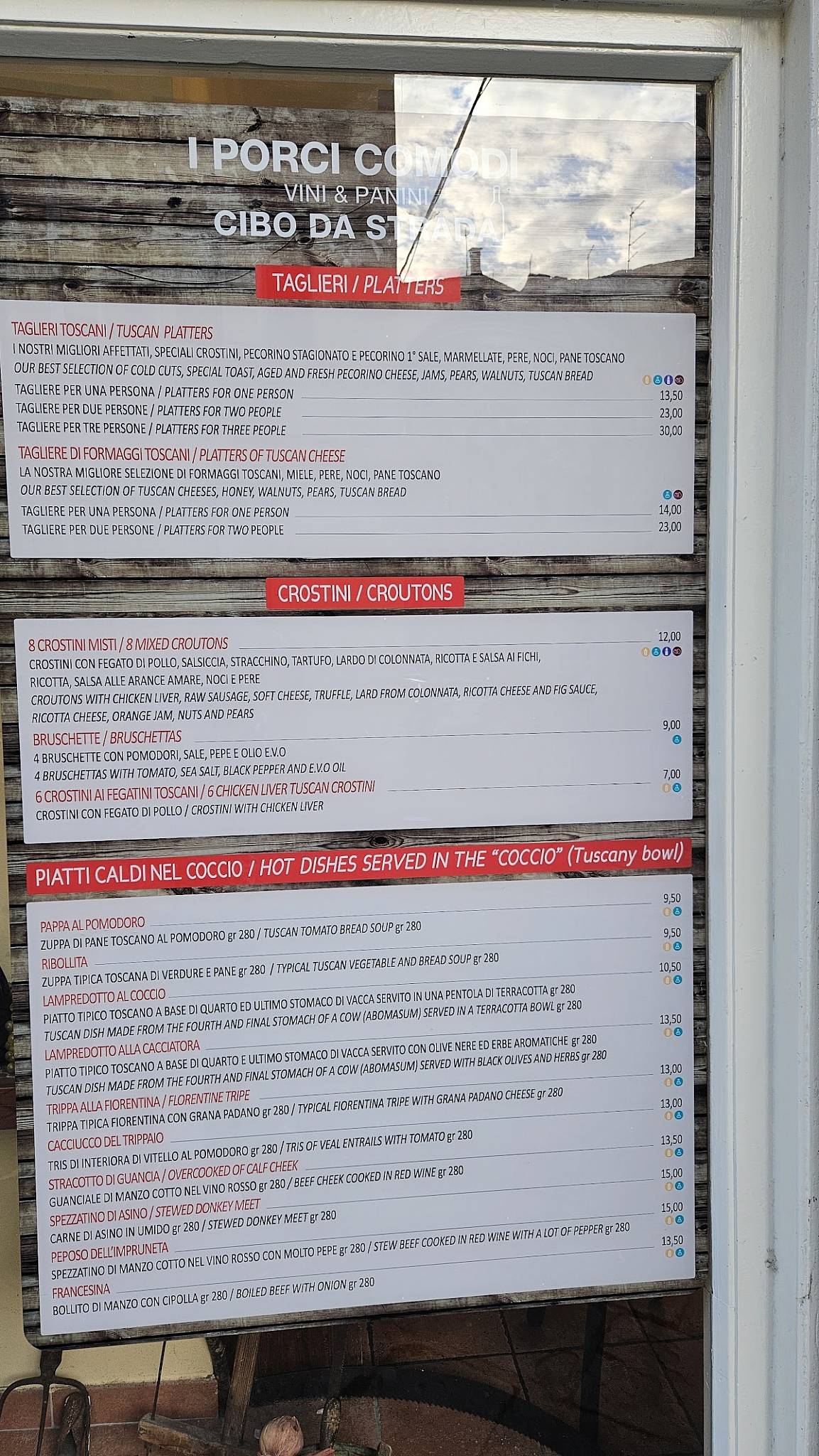 Menu di I Porci Comodi 