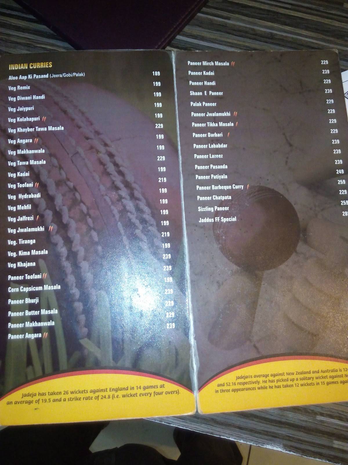 Jaddu’s Food Field menu