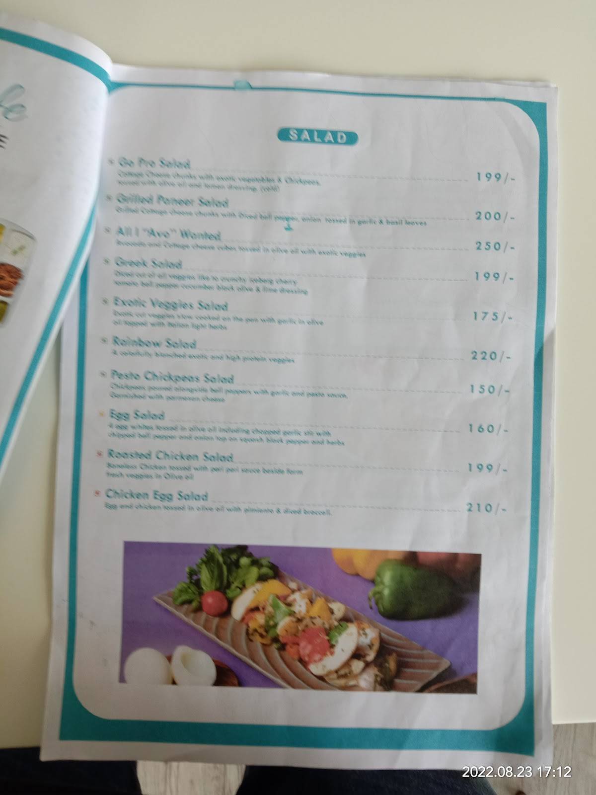 Journey, the Health Kitchen menu