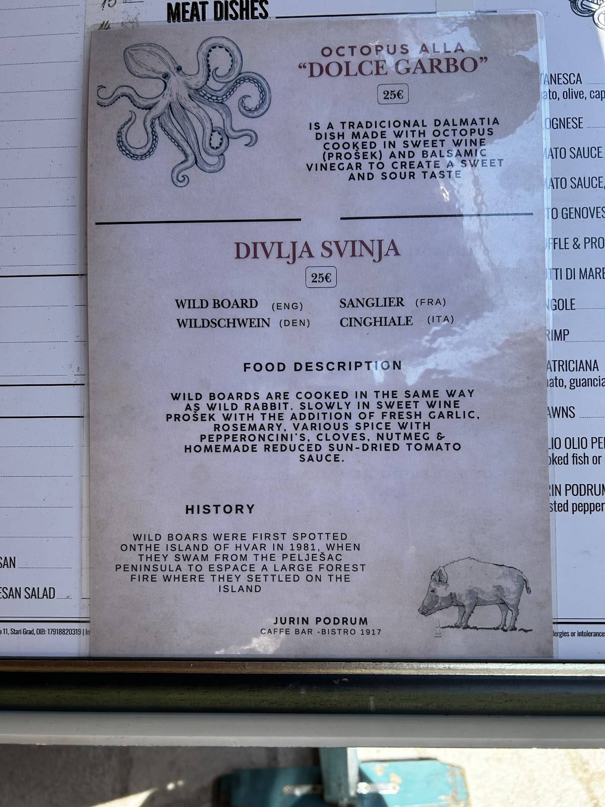 Menu di Jurin podrum 