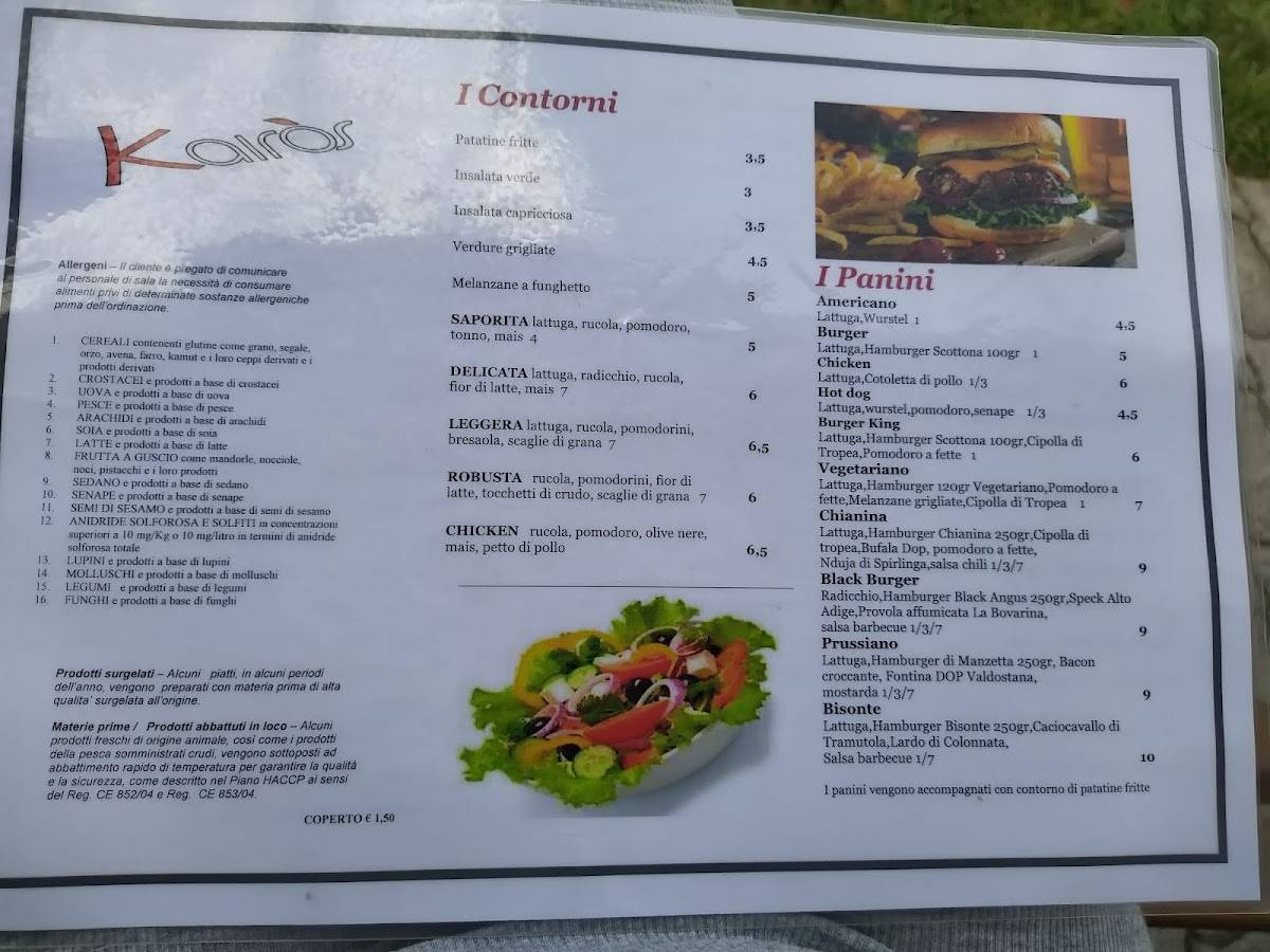 Menu di Kairos Loungebar 