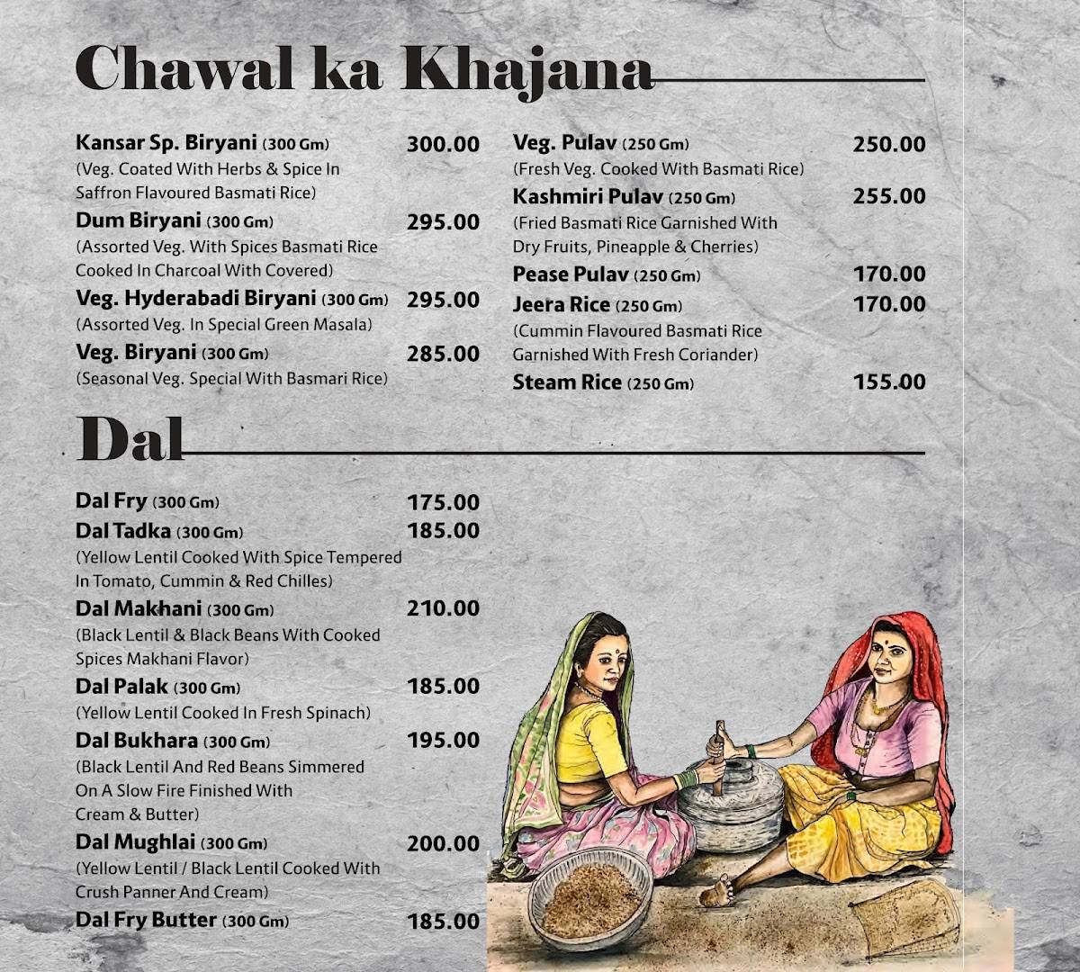 Kansar Garden Restaurant menu
