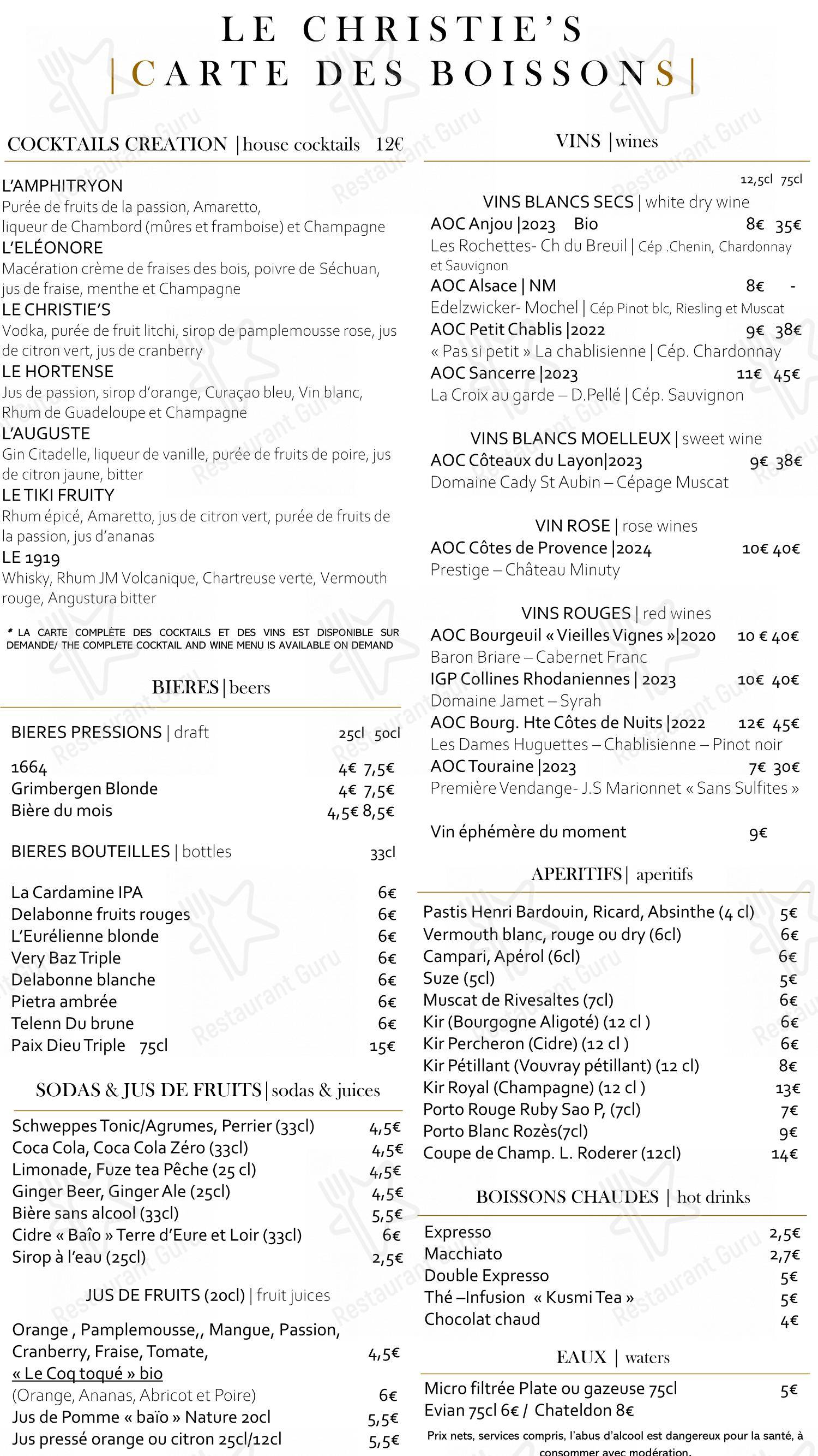 Основное меню pour Restaurant L' Amphitryon Hôtel Le Bœuf Couronné - Chartres dans Chartres