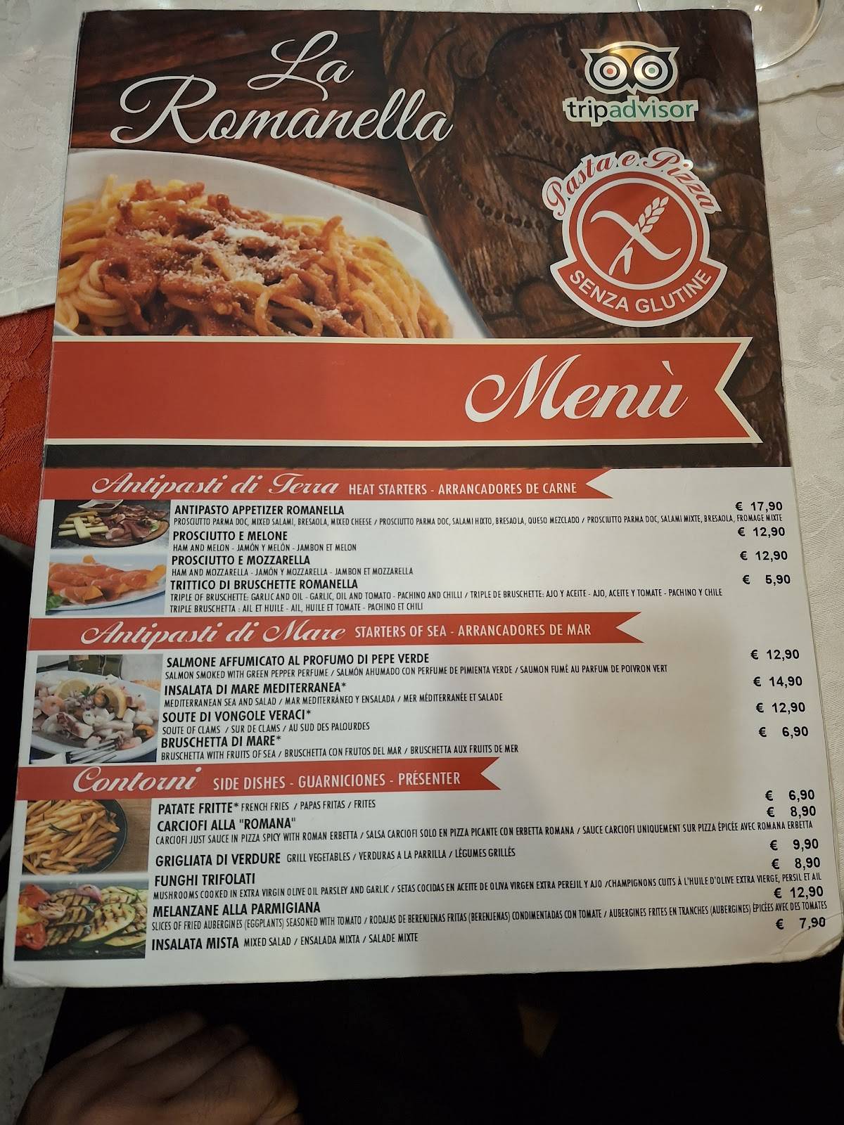 Menu di La Romanella 