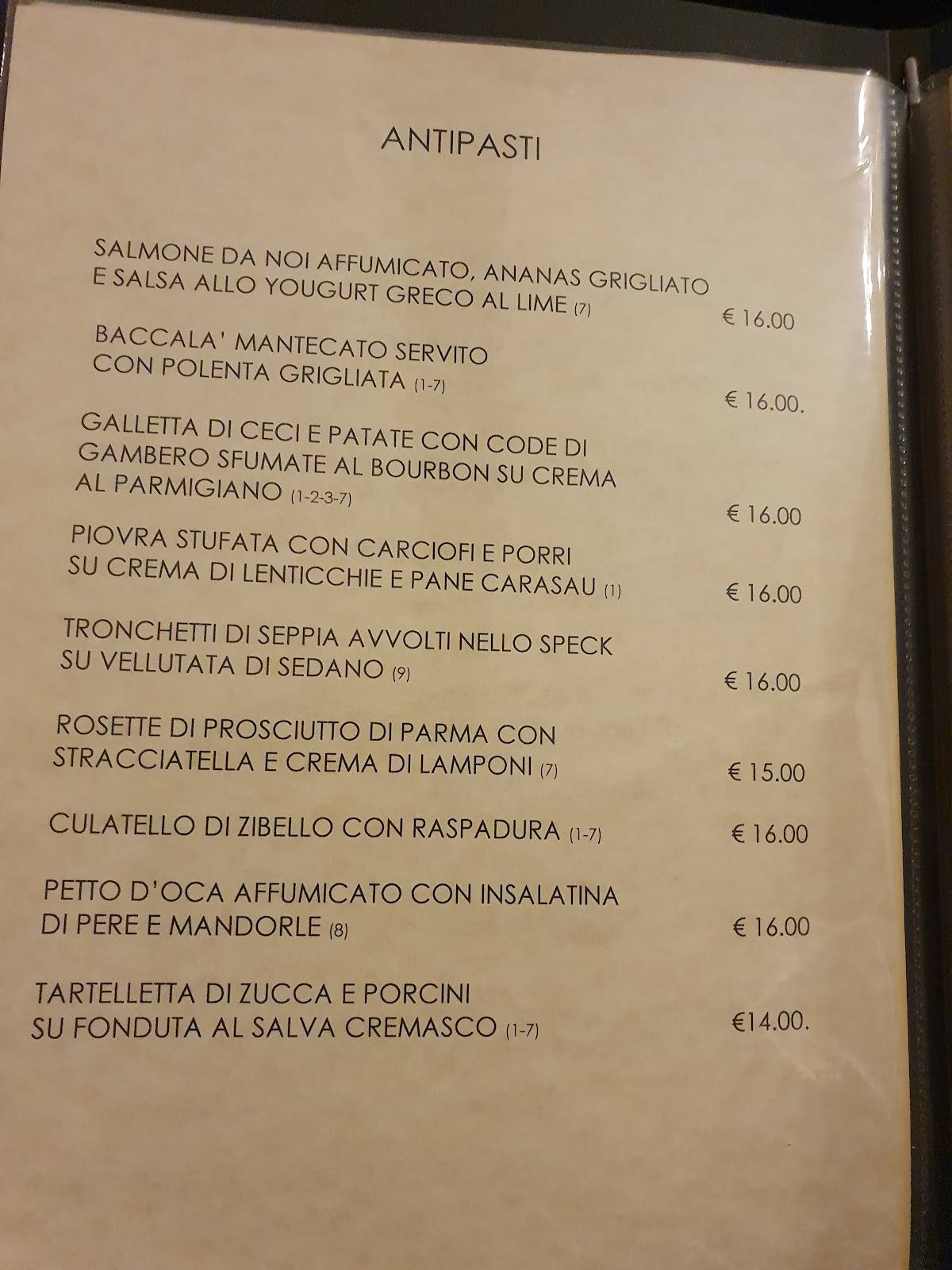 Menu di La Rosa Blu 