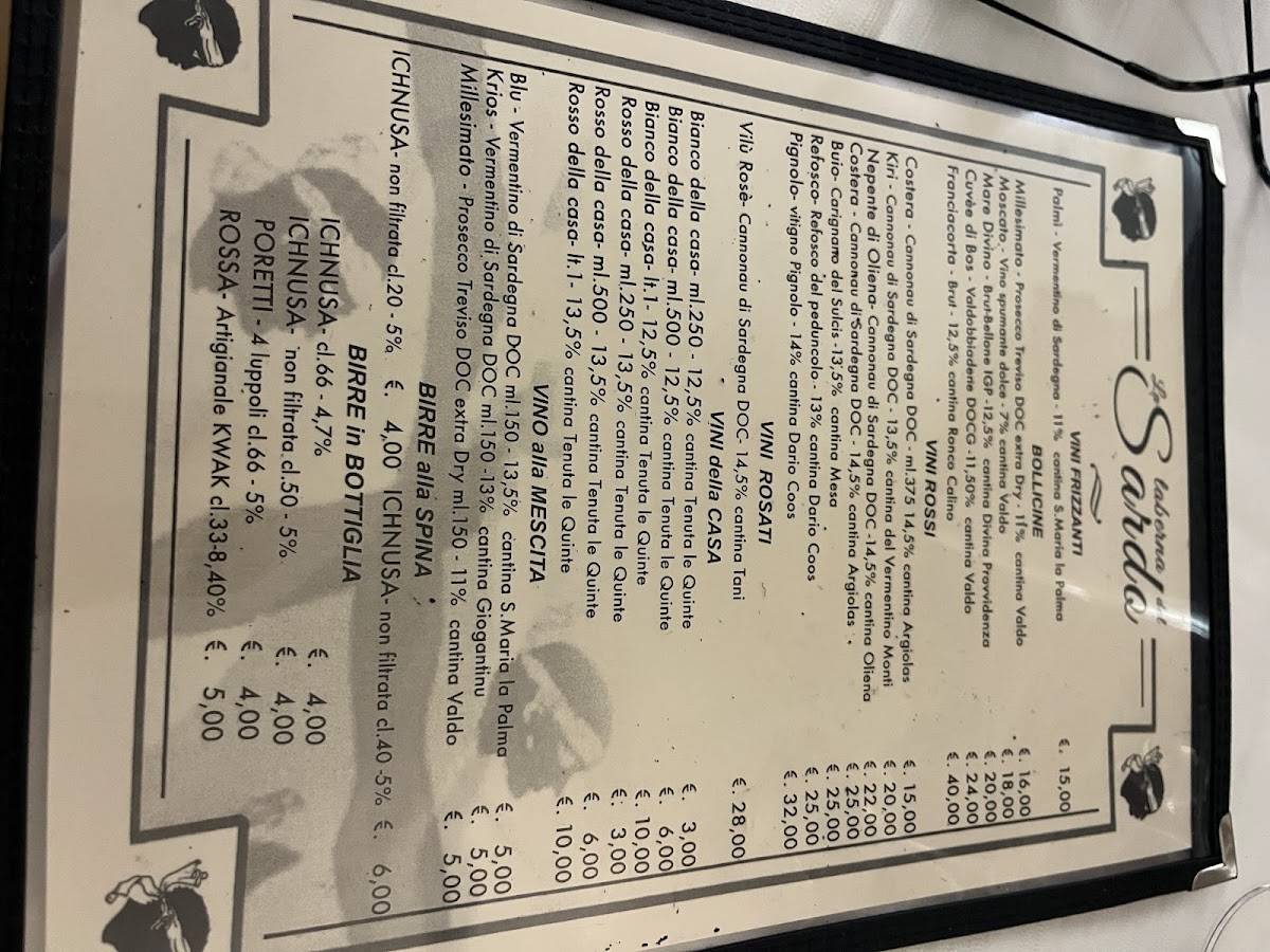 Menu di La Taberna Del Sardo 