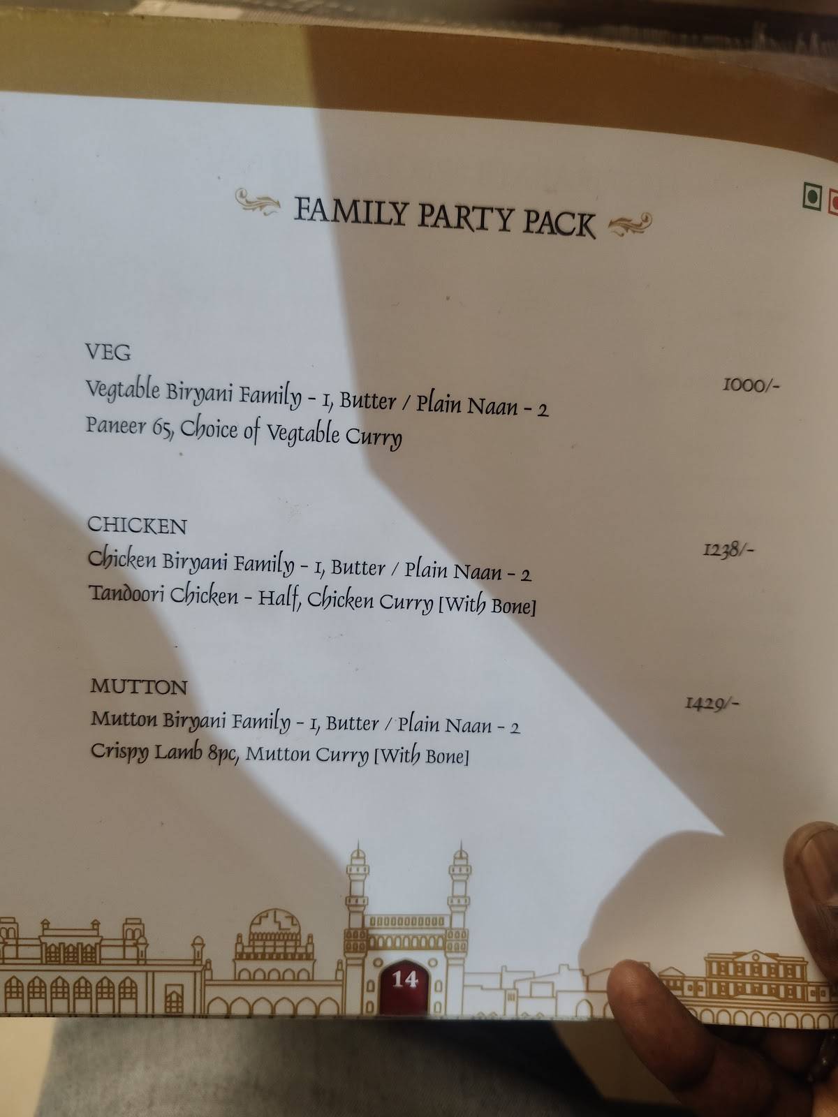 Lavish Family Restaurant menu