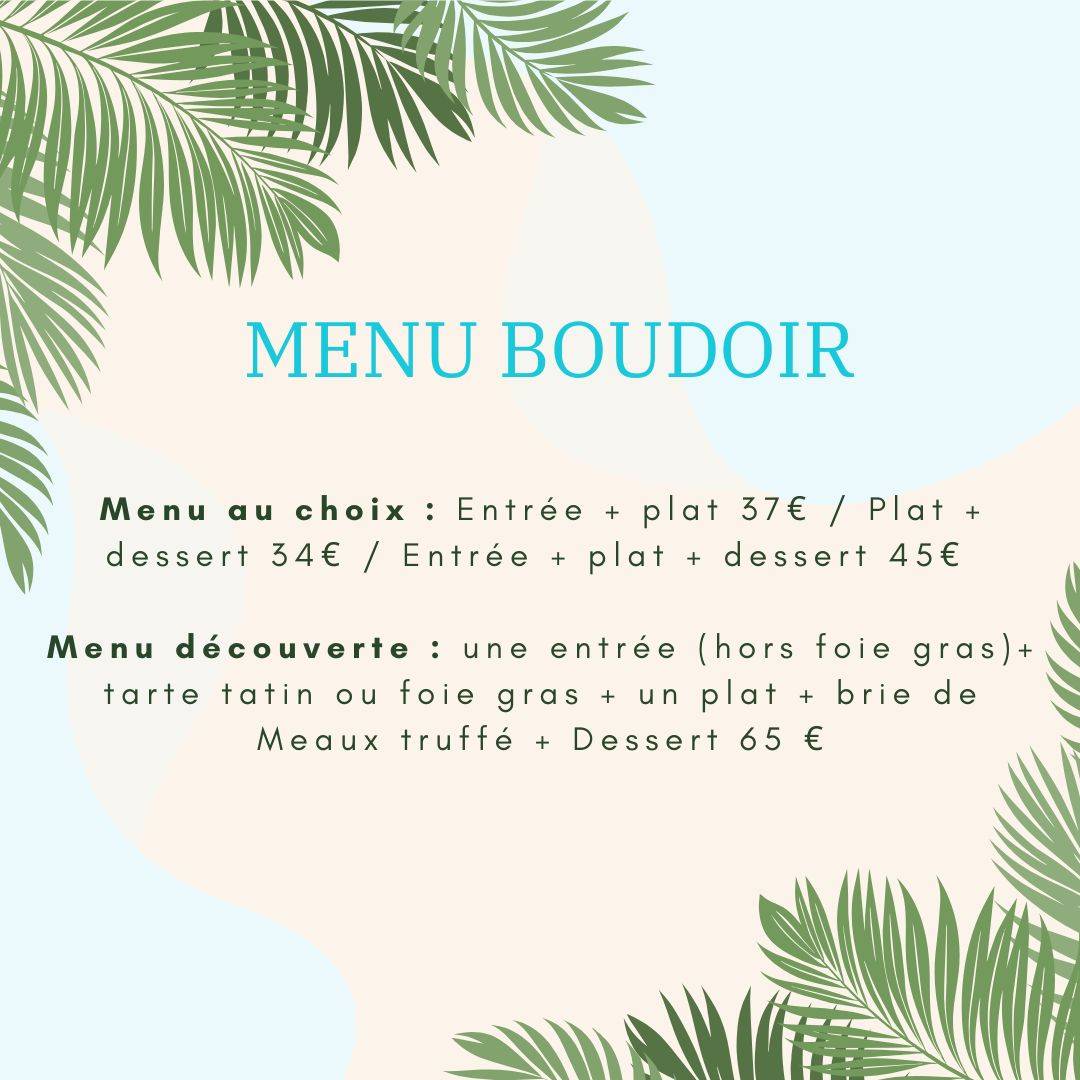 Menu de Le Boudoir