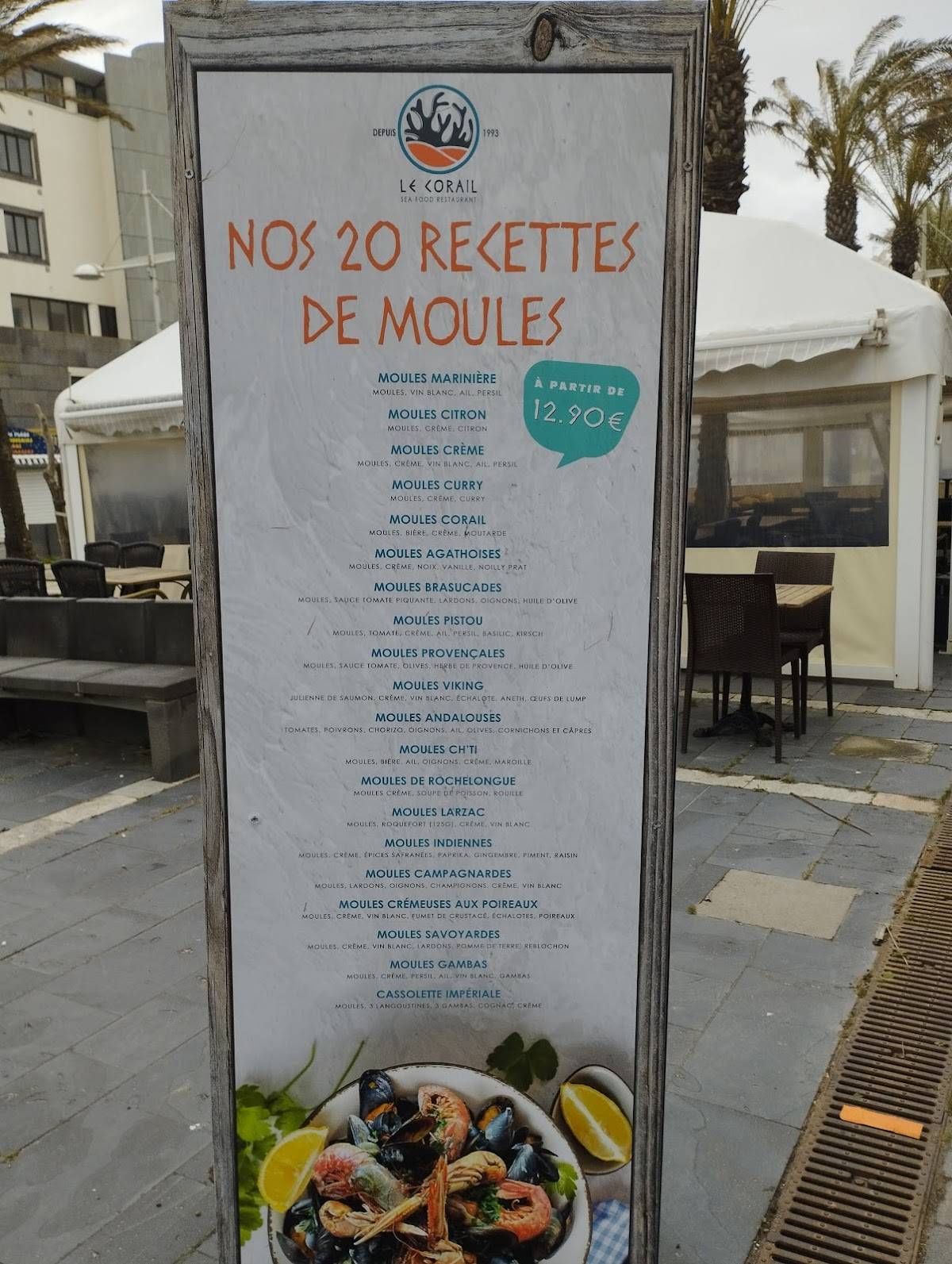 Menu de Le Corail