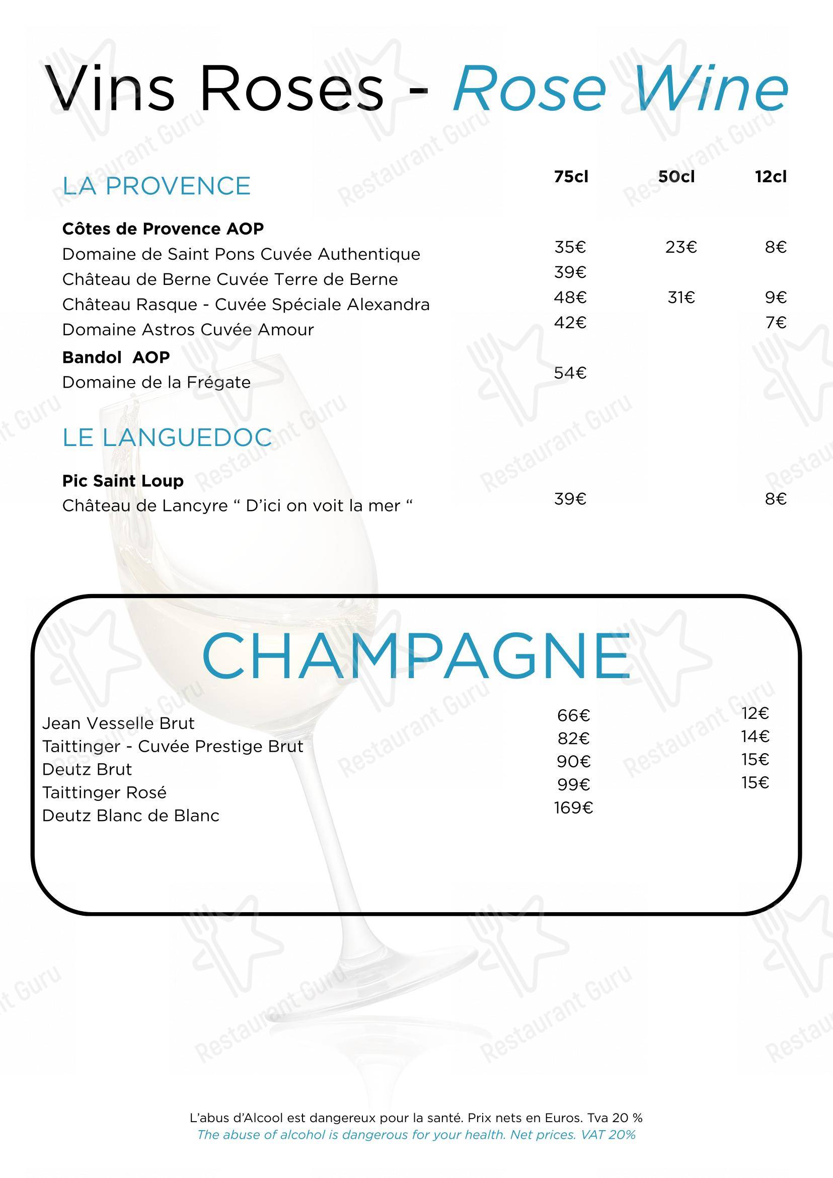 Ночное меню pour Restaurant Le Duc - Nice restaurant
