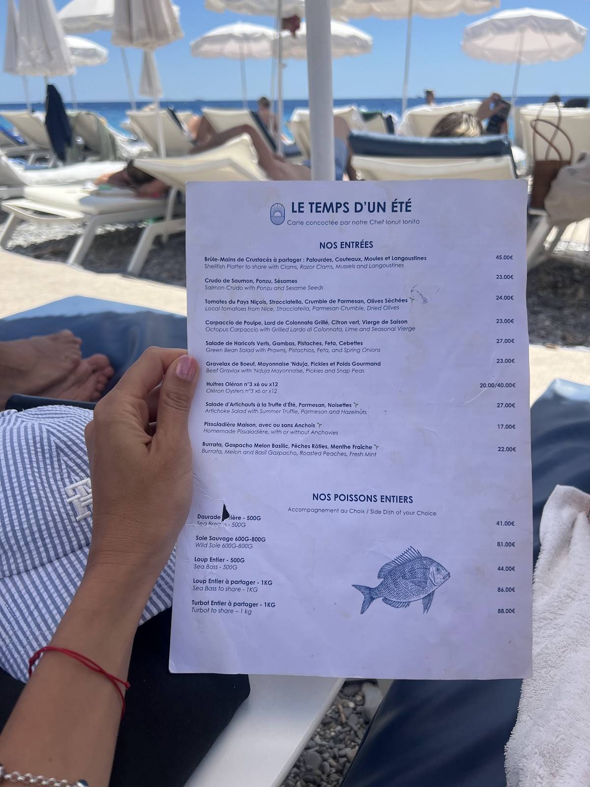 Menu de Restaurant Le Duc - Nice